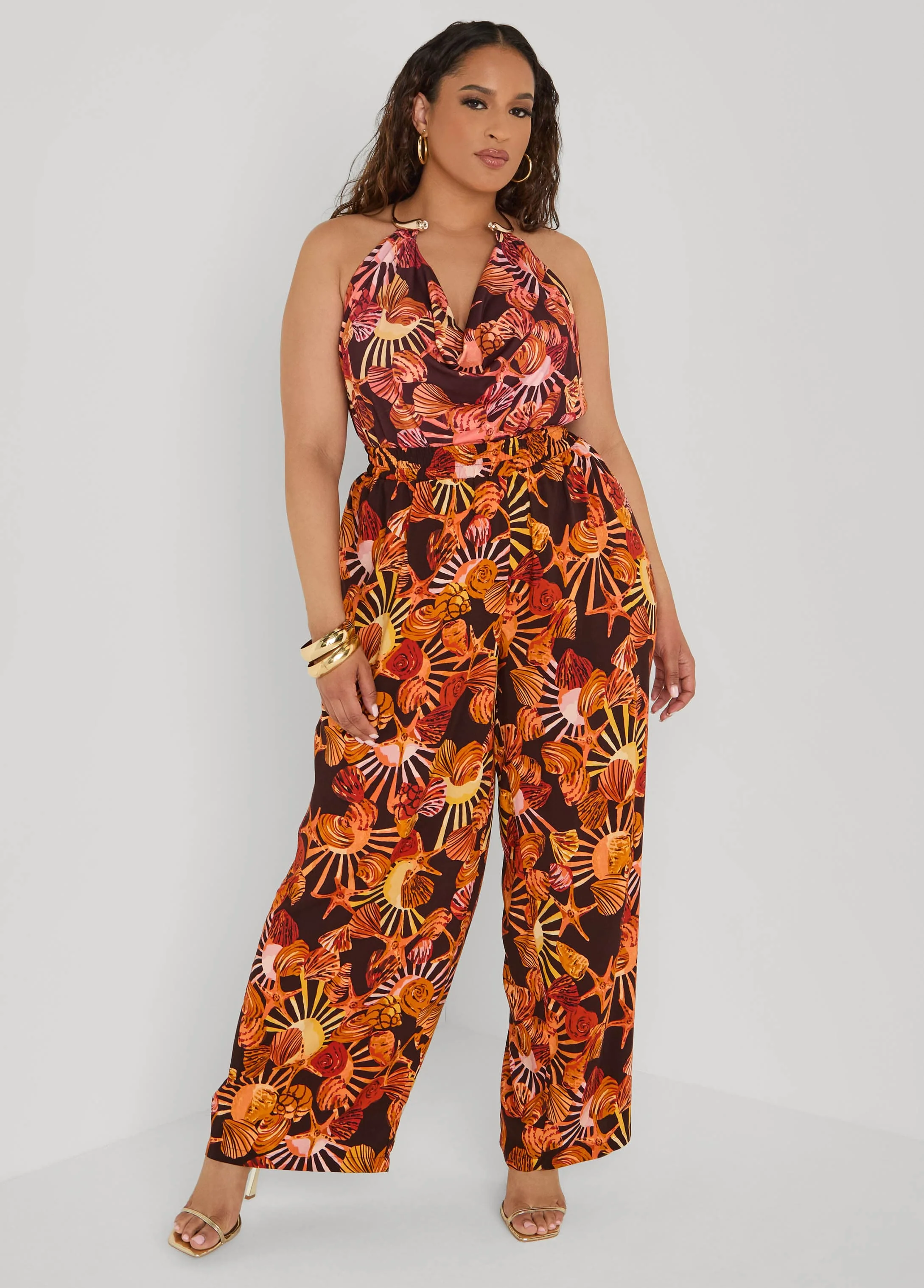 Seashell Print Necklace Halter Top - Image 3