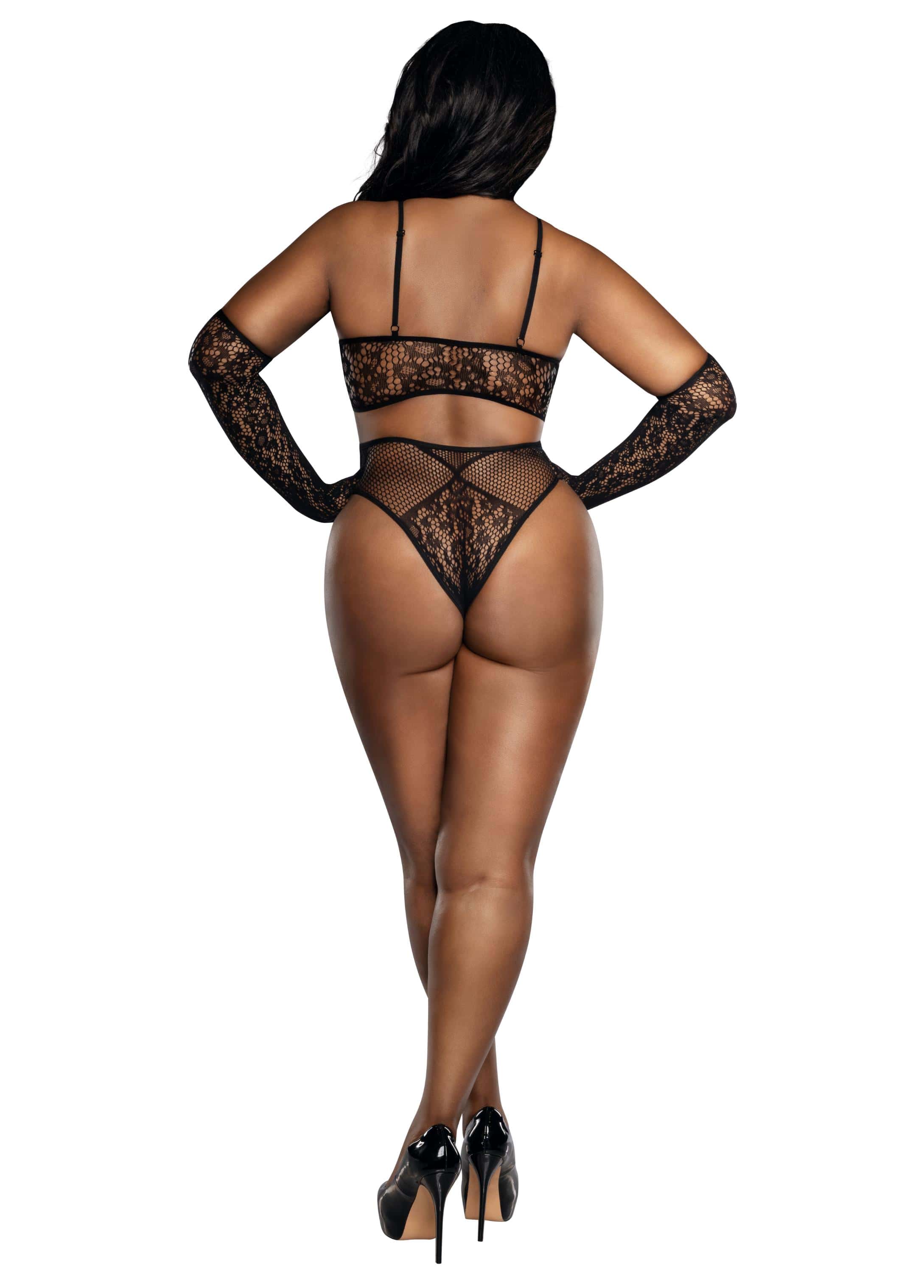 Dreamgirl Bralette Panty and Gloves Set - Image 2