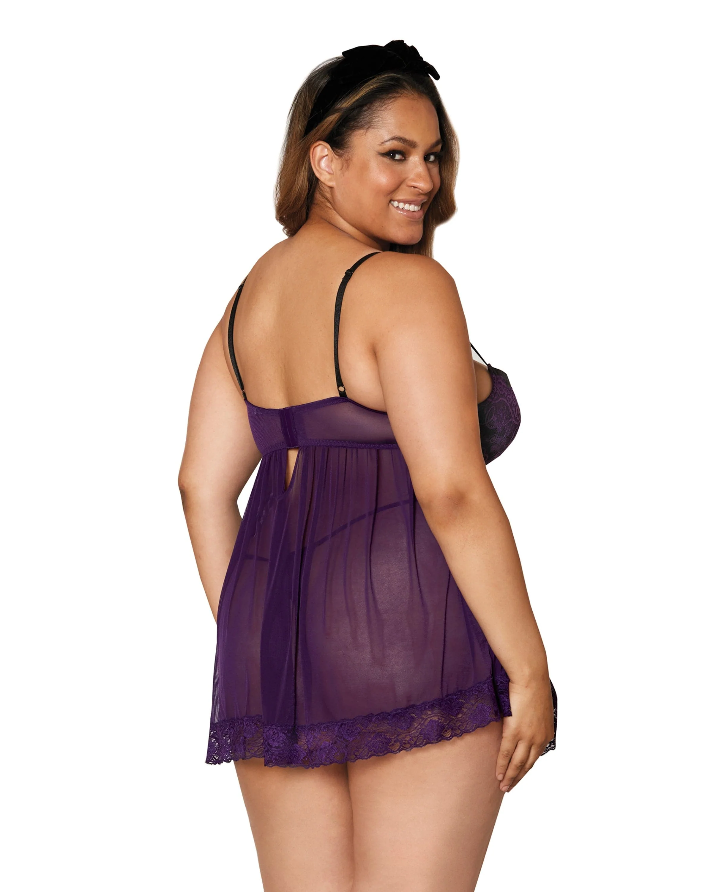 Dreamgirl Lace Babydoll And G String Set - Image 2