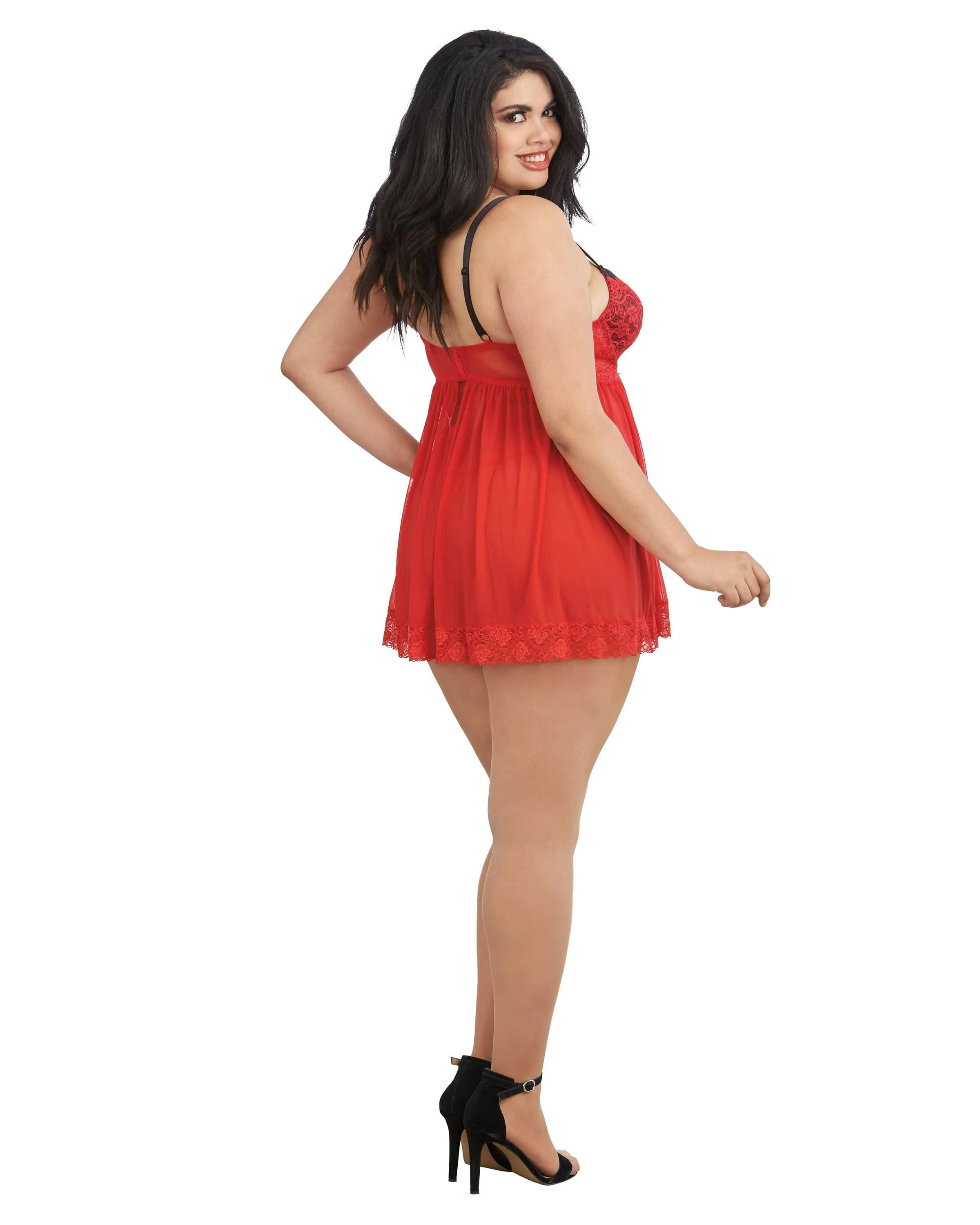 Dreamgirl Lace Babydoll And G String Set - Image 6