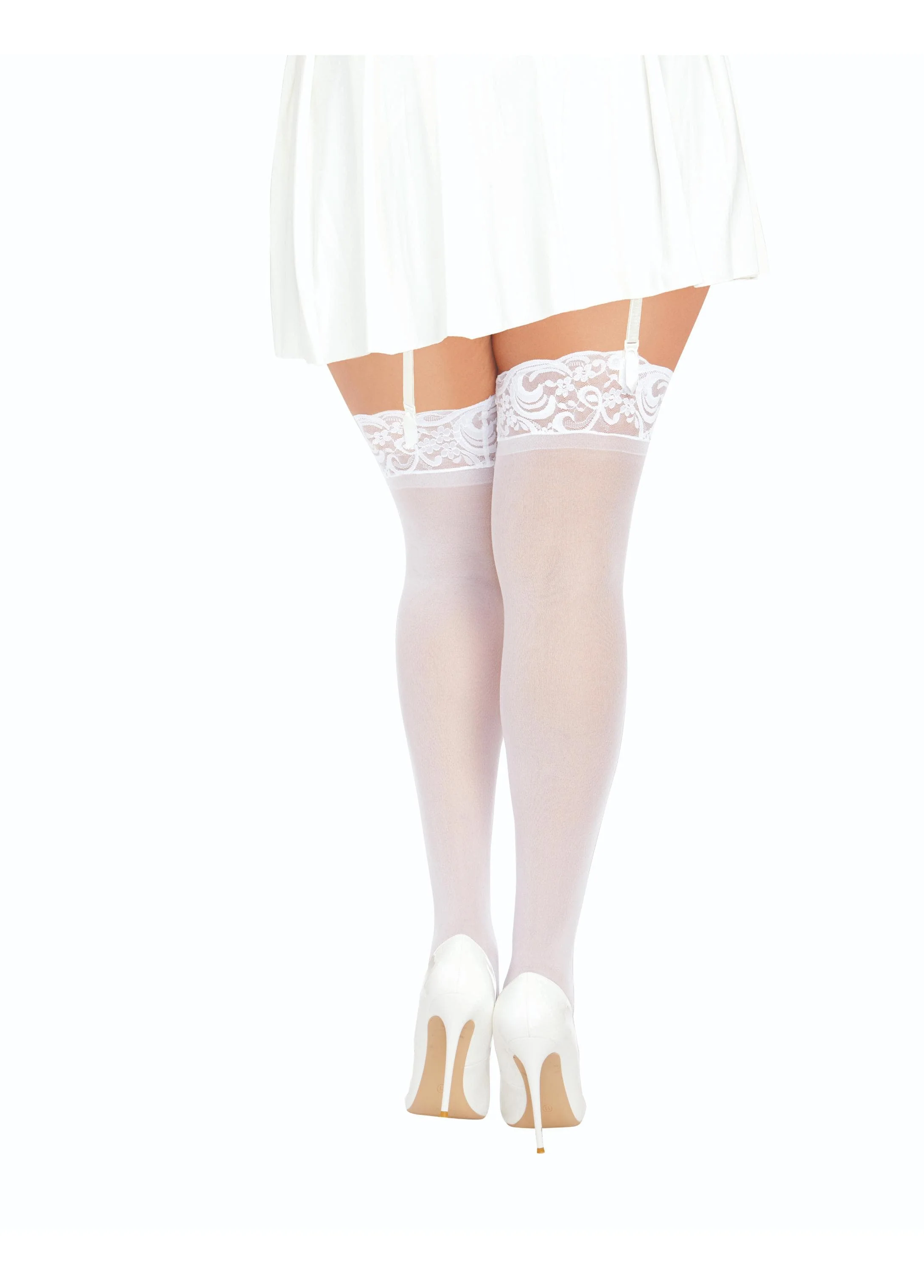 Dreamgirl Lace And Mesh Thigh Highs - Image 4