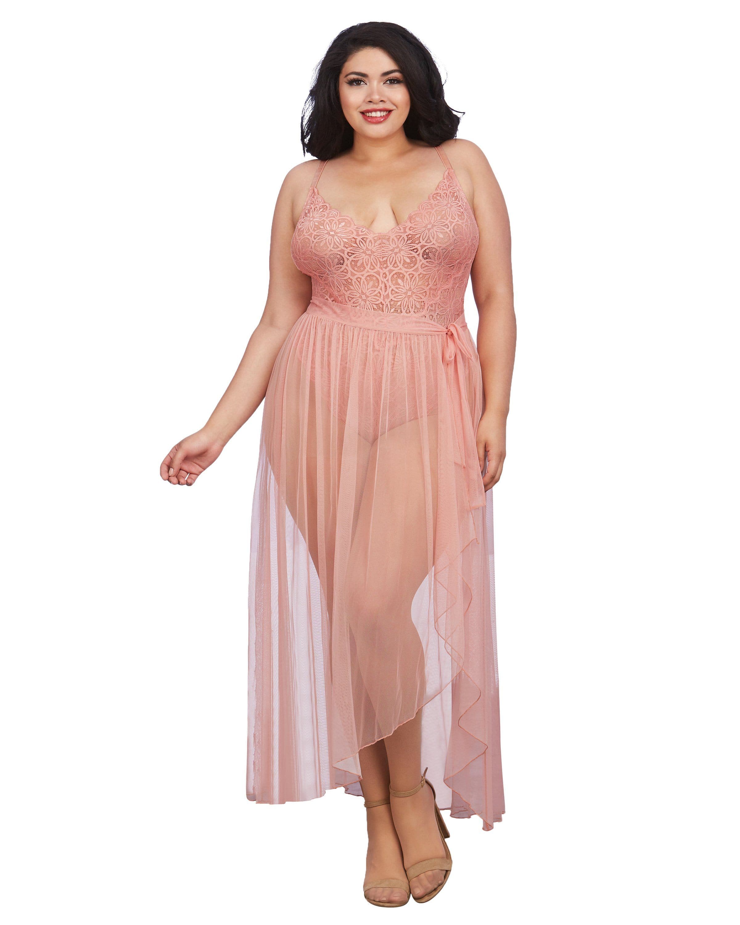 Dreamgirl Mosaic Lace Teddy And Skirt Set - Image 8