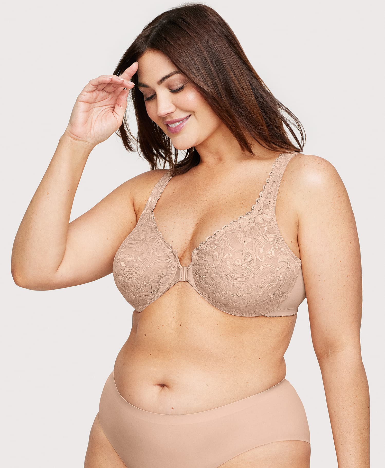Front-Closure Stretch Lace WonderWire Bra - Image 3