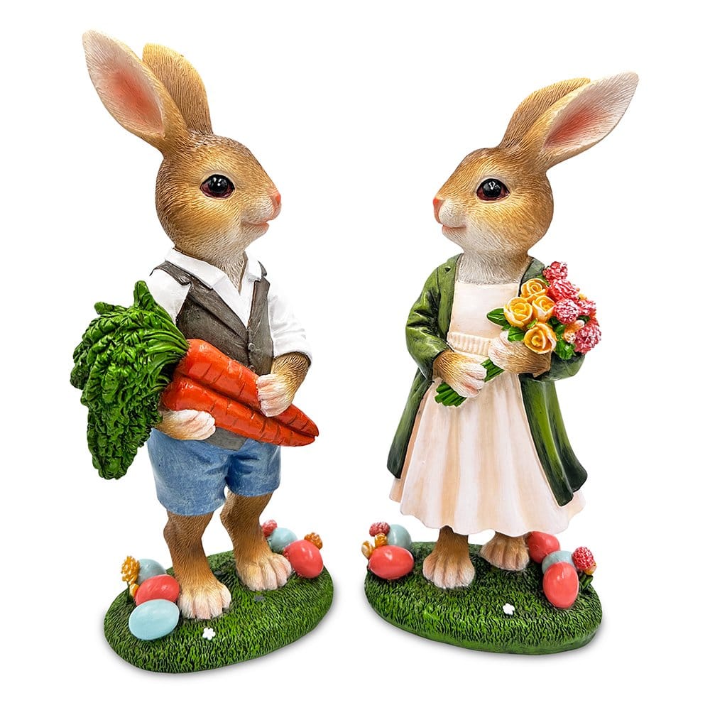Harvest and Bloom Country Bunny Figurine Set - Image 7