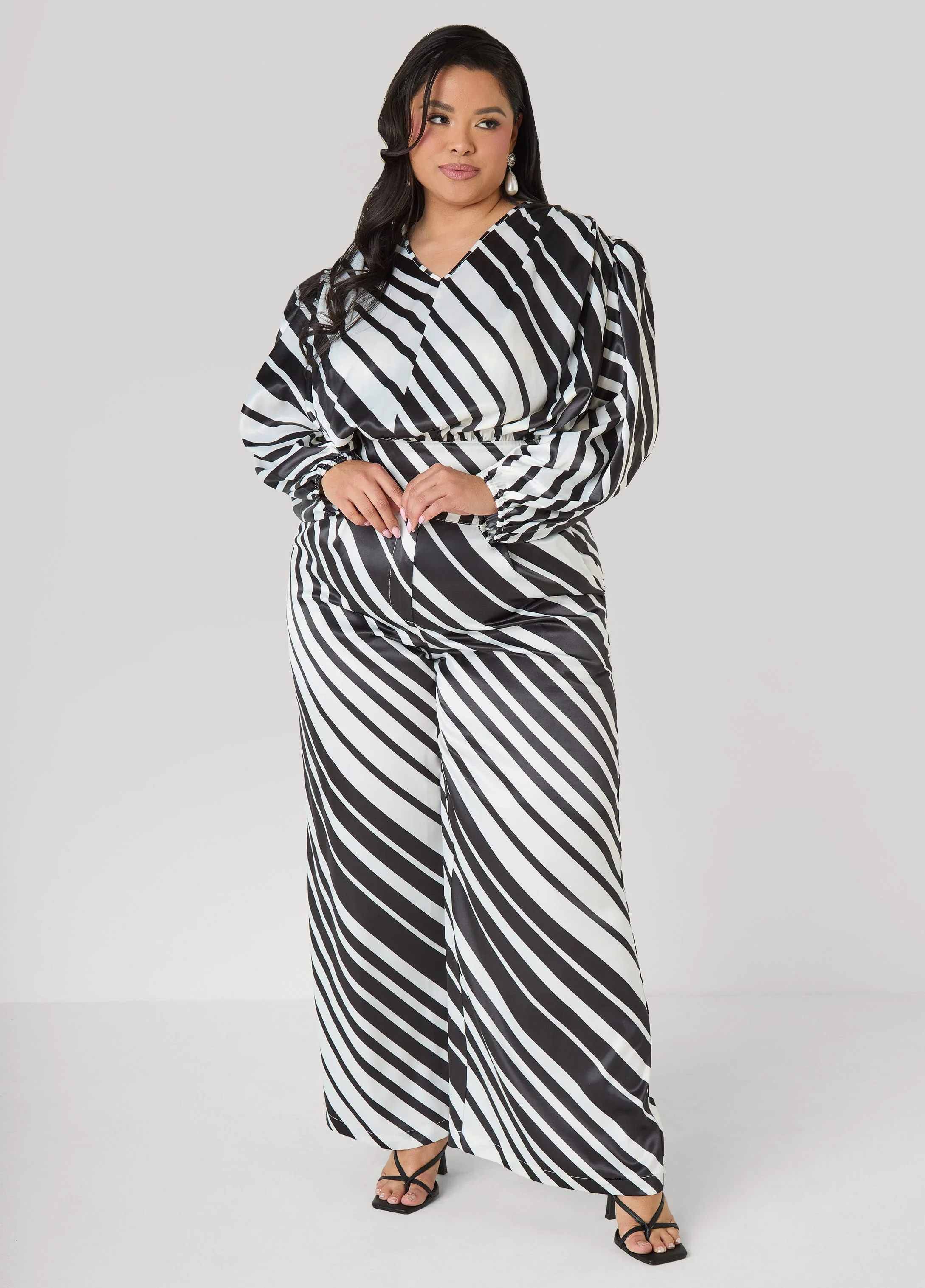 Striped Satin Blouse - Image 3