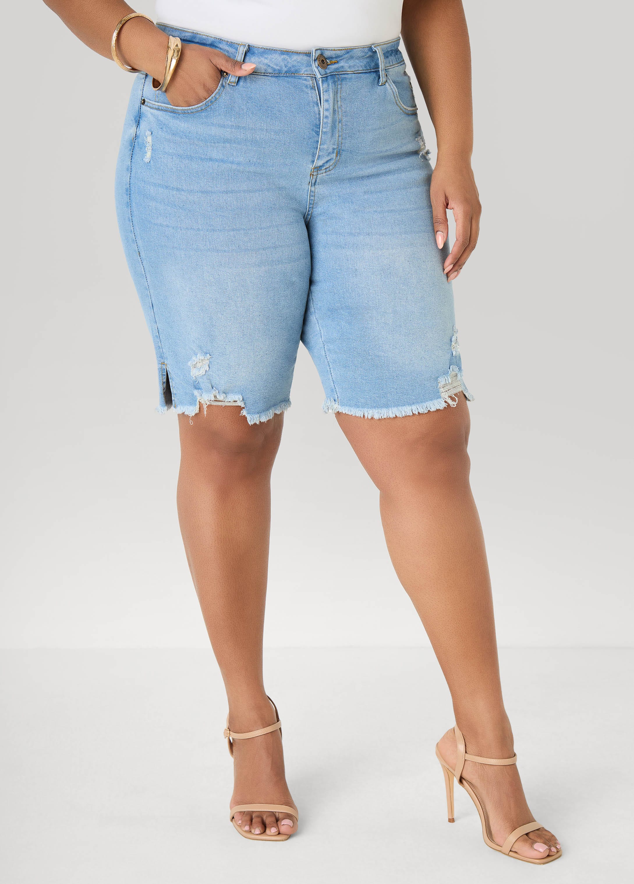 Distressed Denim Shorts - Image 4