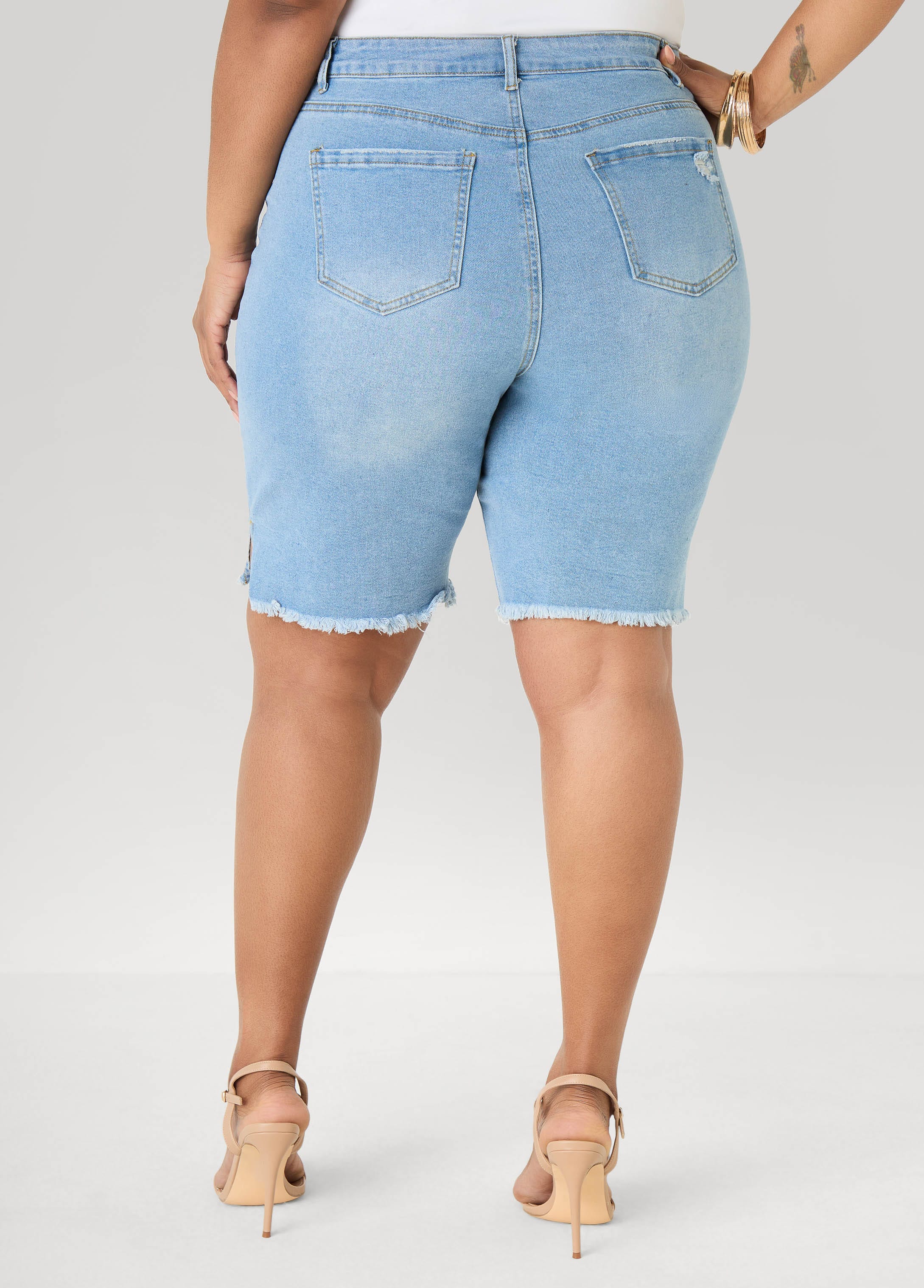 Distressed Denim Shorts - Image 5