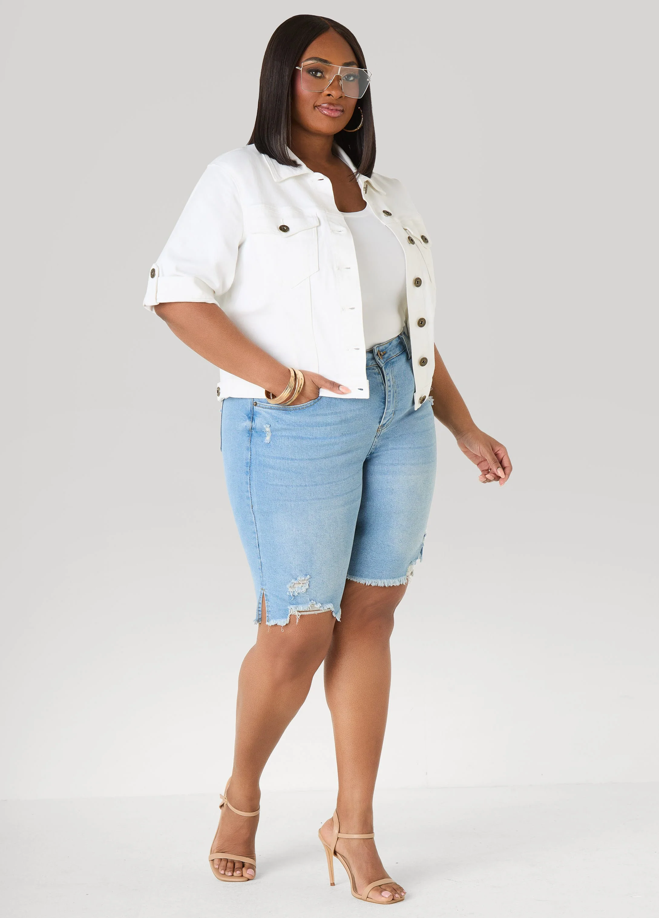 Distressed Denim Shorts - Image 6