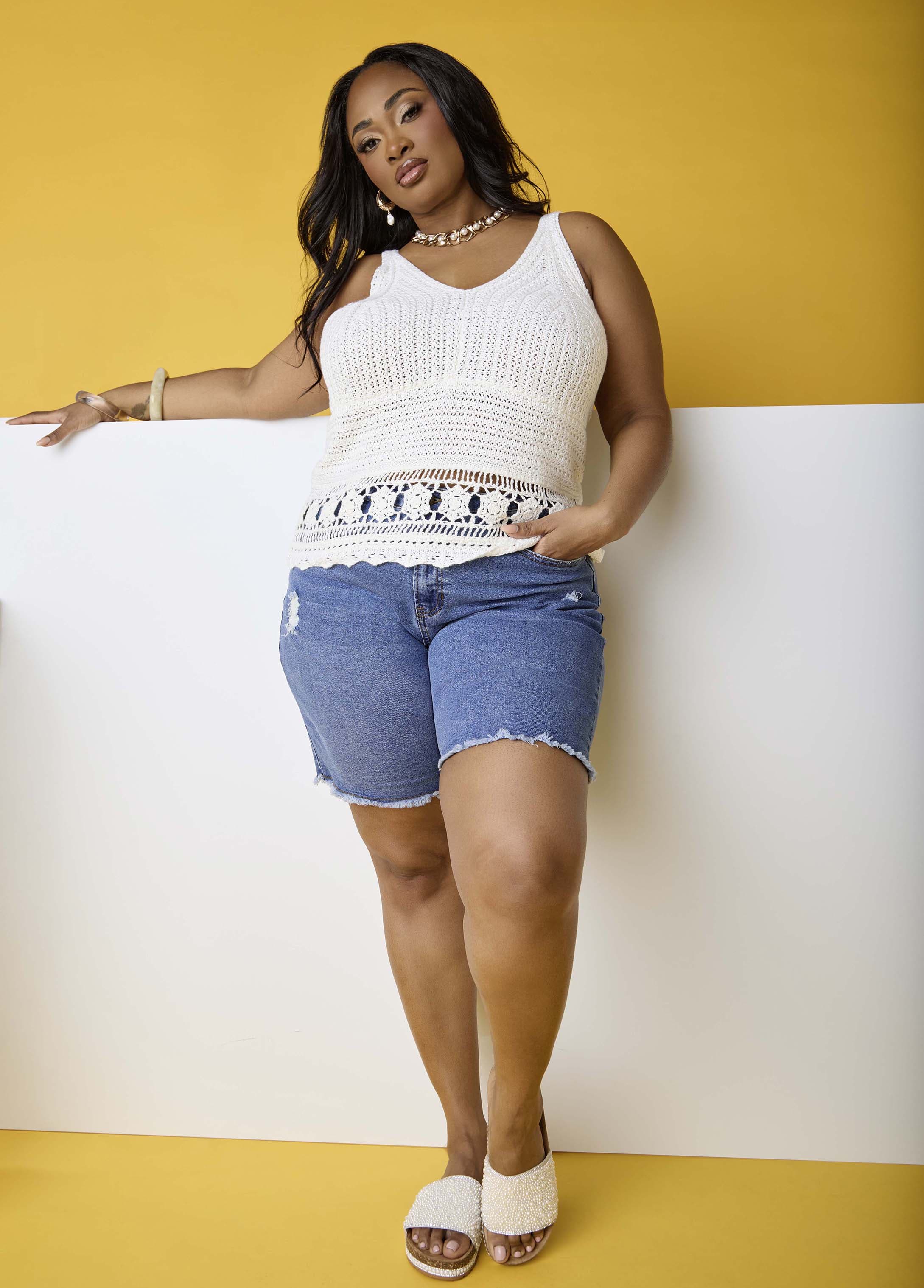 Fearless Distressed Denim Shorts - Image 6