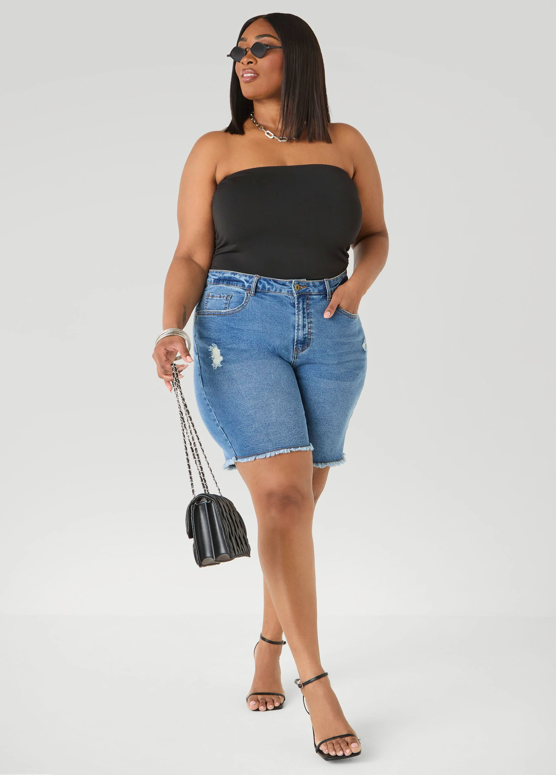 Fearless Distressed Denim Shorts - Image 8