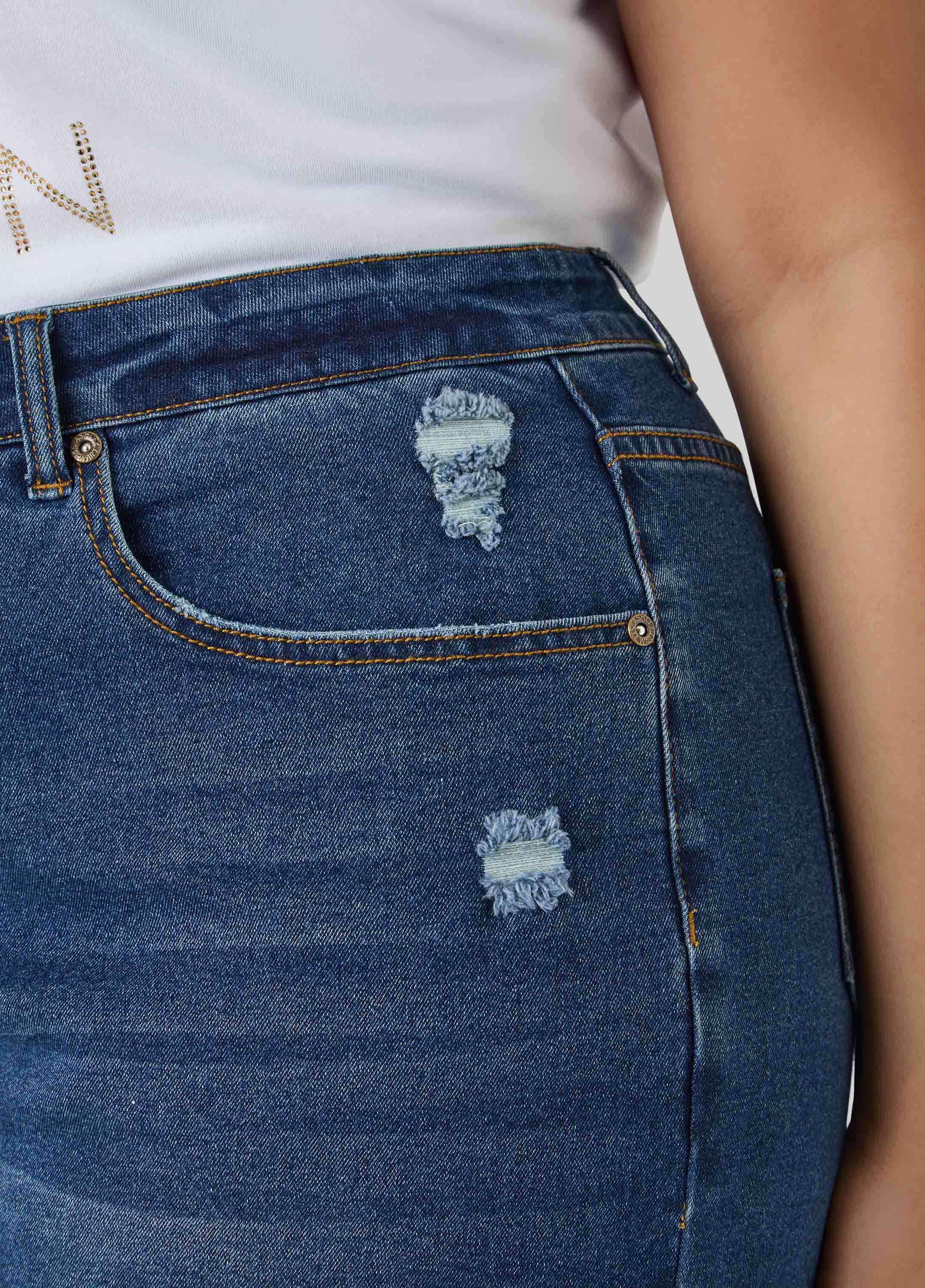 Fearless Distressed High Waist Denim Shorts - Image 7