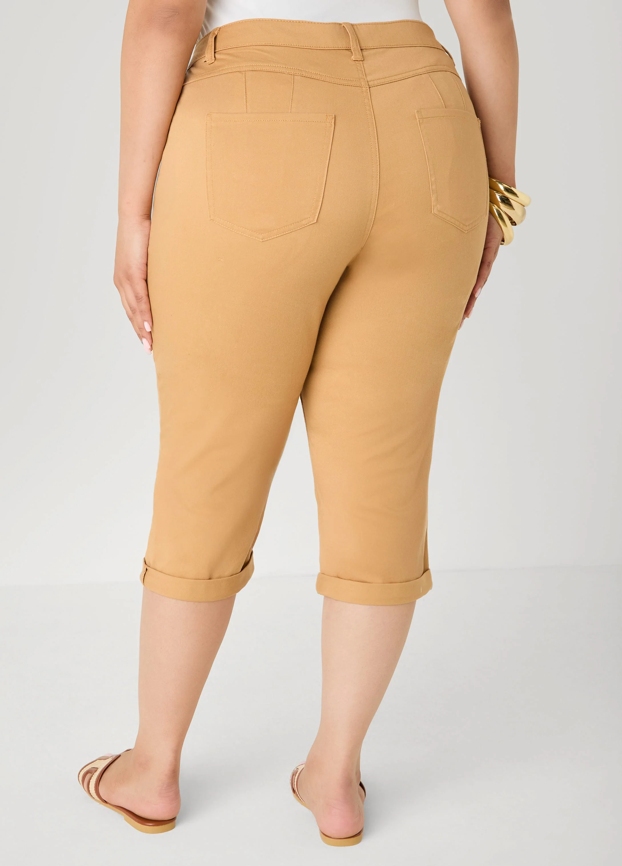 Cuffed Denim Capris - Image 2