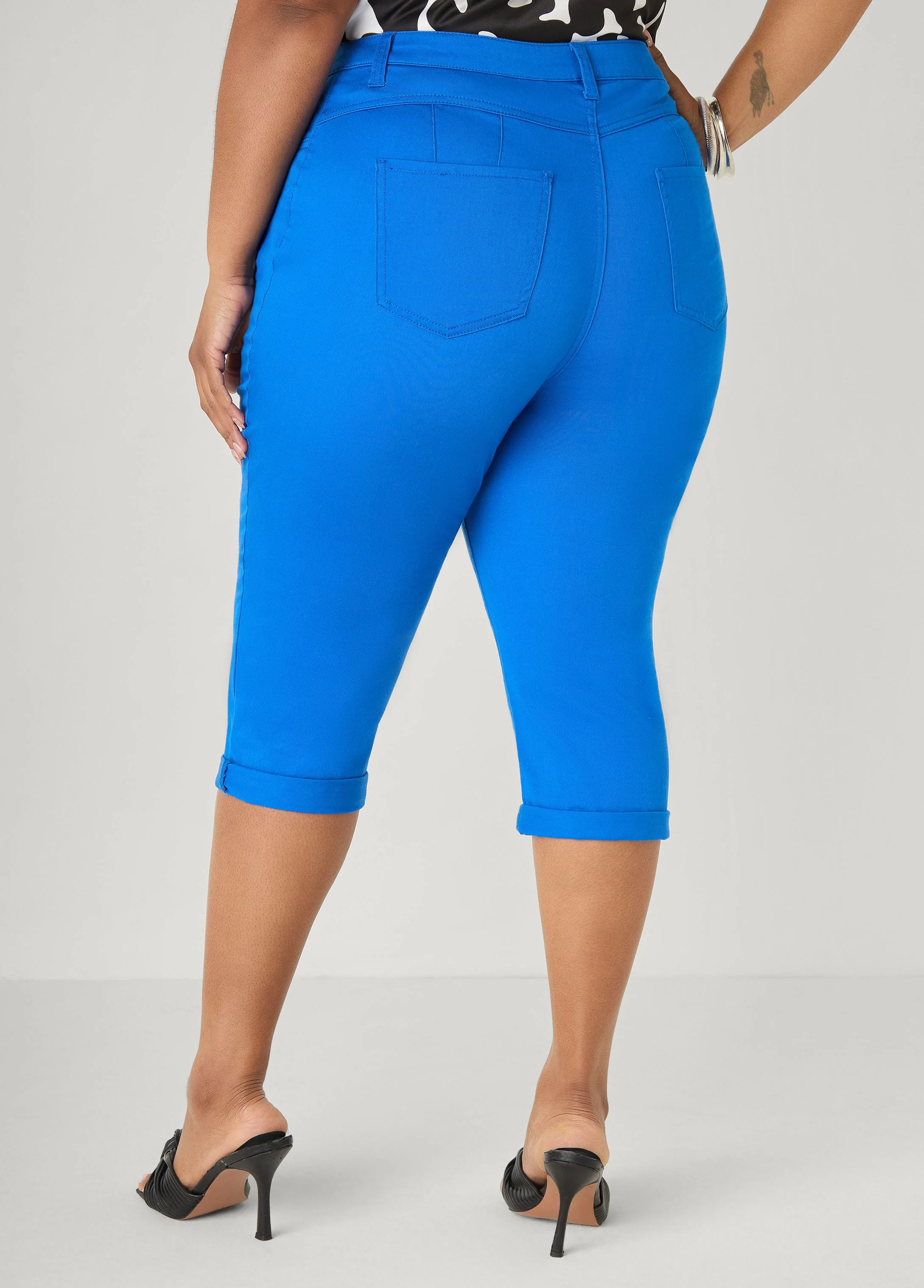 Cuffed Denim Capri - Image 2