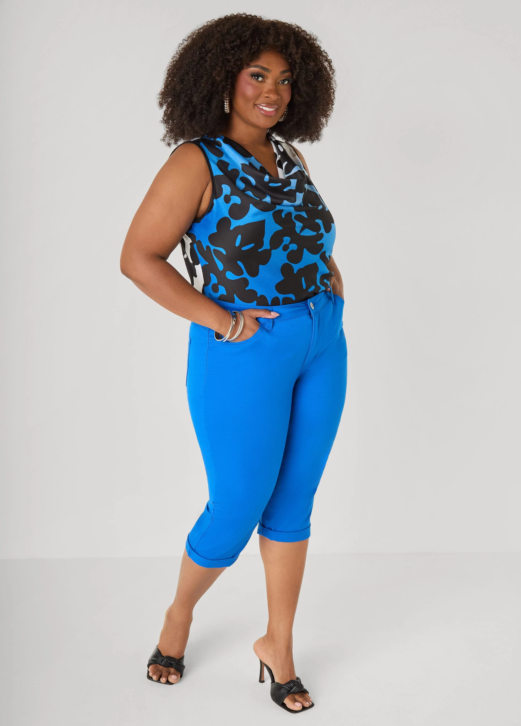 Cuffed Denim Capri - Image 3