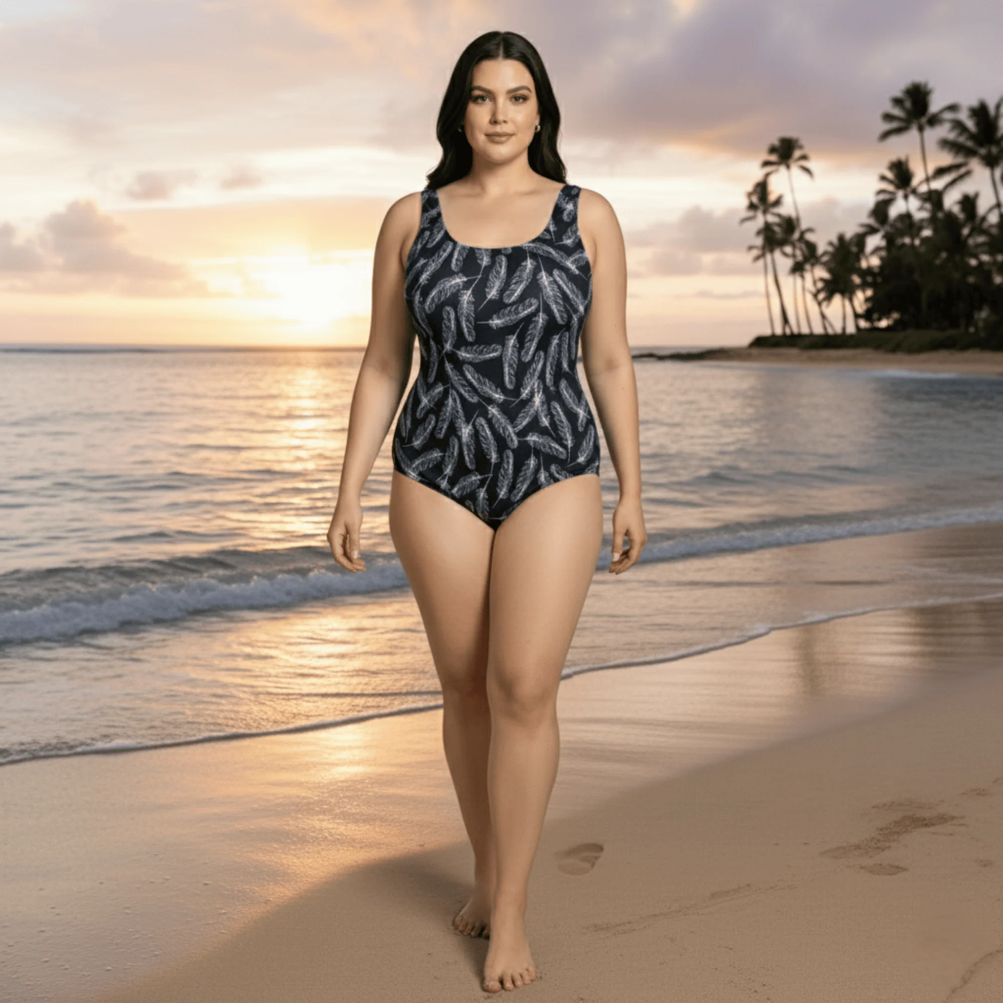 InstantFigure Feathers Scoop Back Swimsuit - Image 2