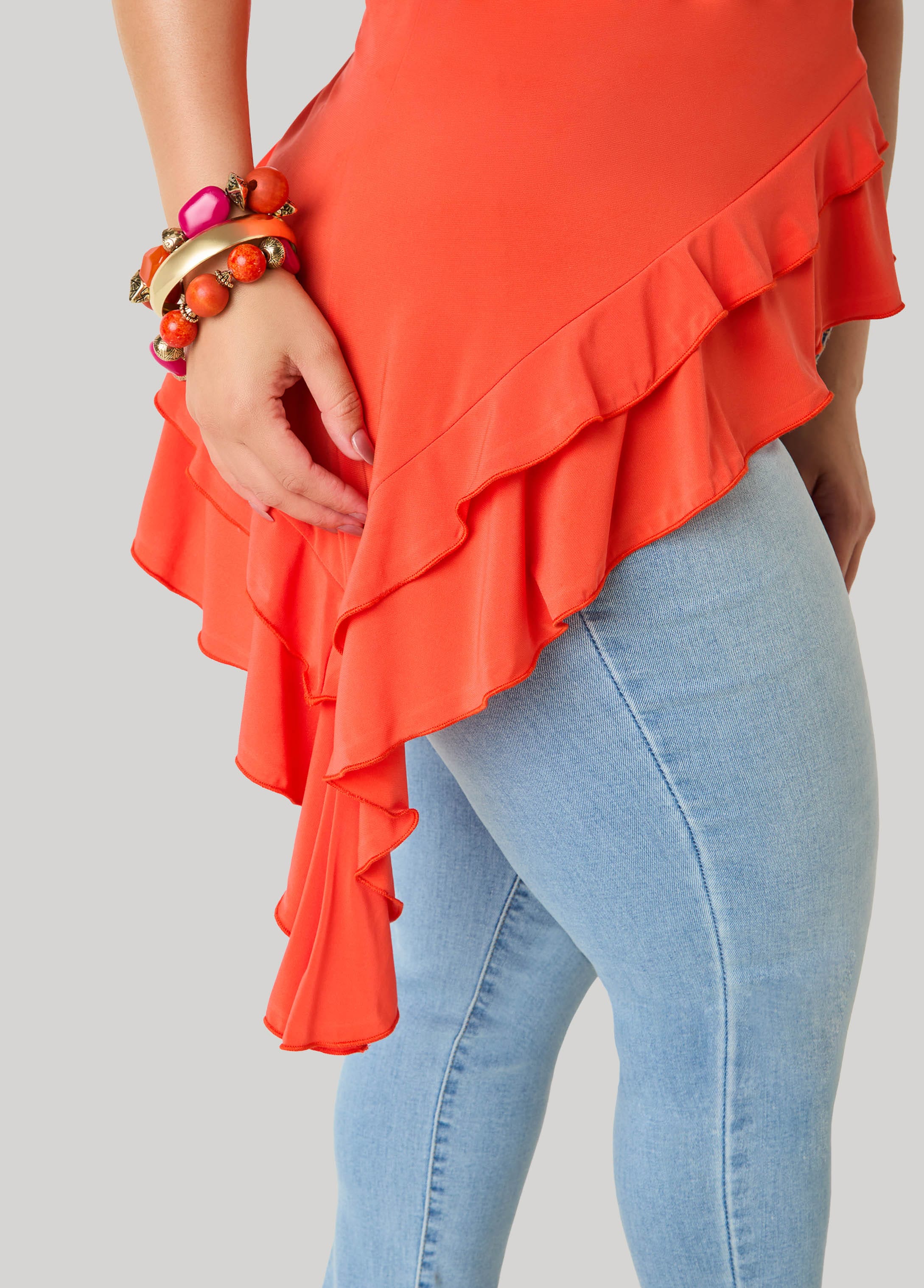 Asymmetric Ruffle Tube Top - Image 4