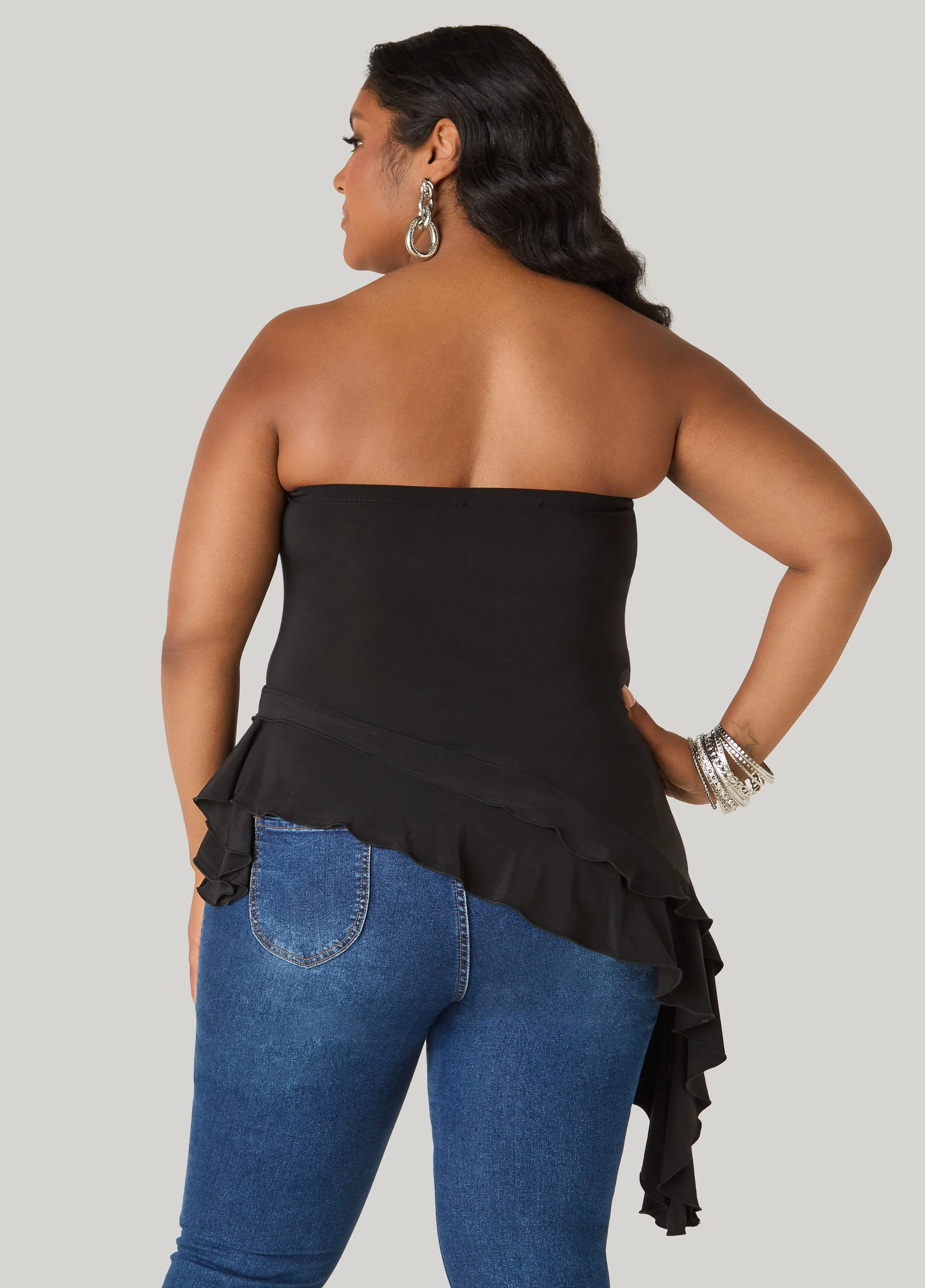 Asymmetric Ruffle Tube Top - Image 6