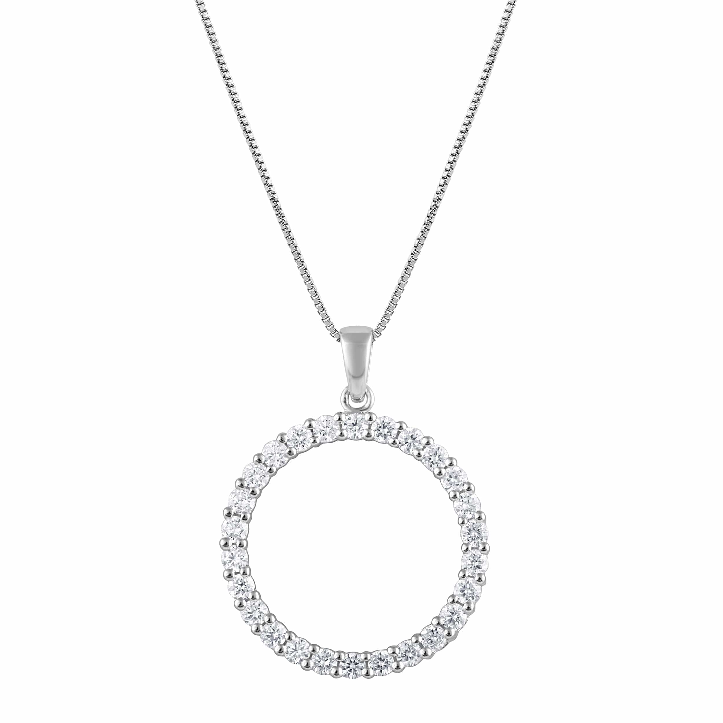 0.33 Carat Lab Grown Diamond Circle Of Life Pendant Necklace in Sterling Silver