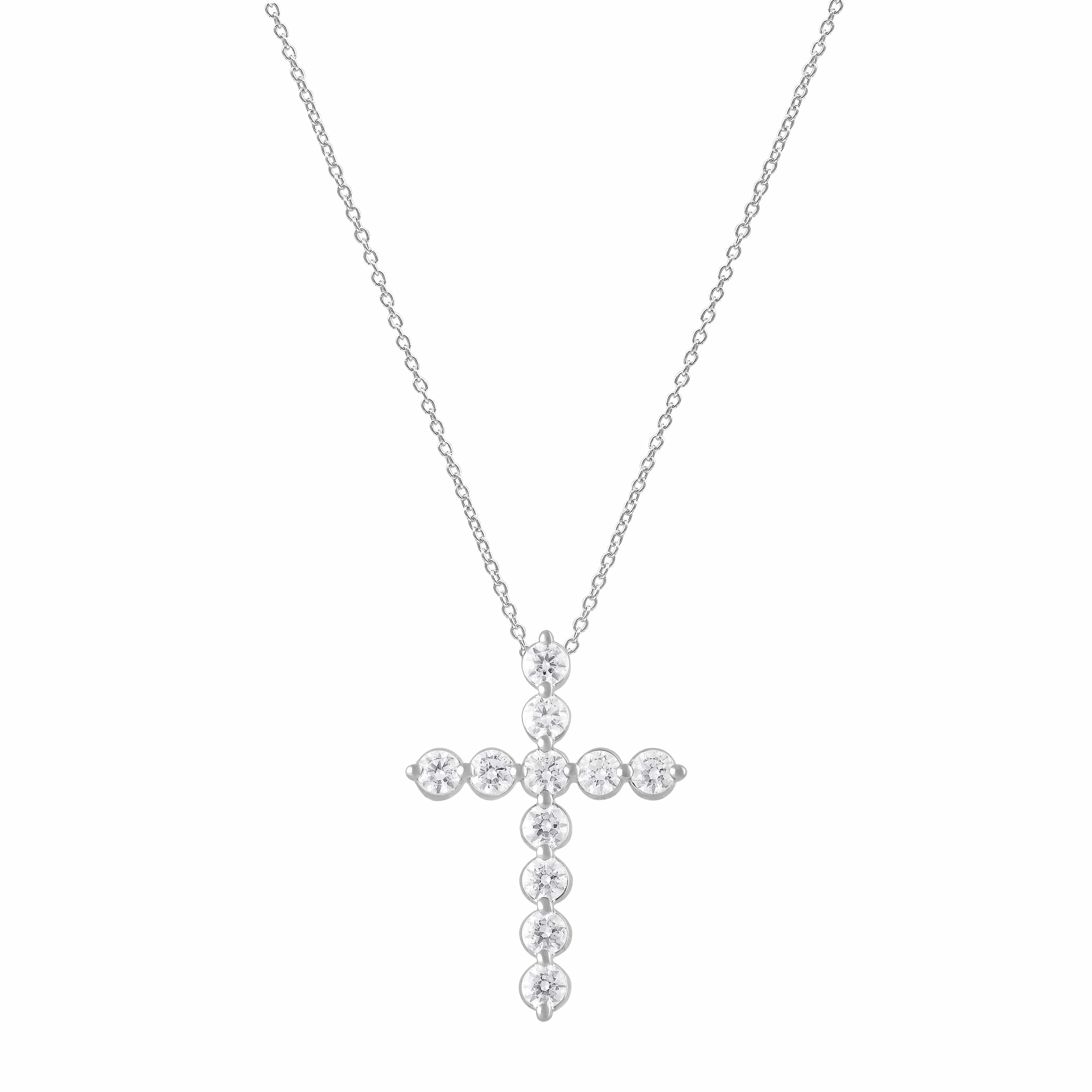1 Carat Lab Grown Diamonds Cross Pendant Necklace