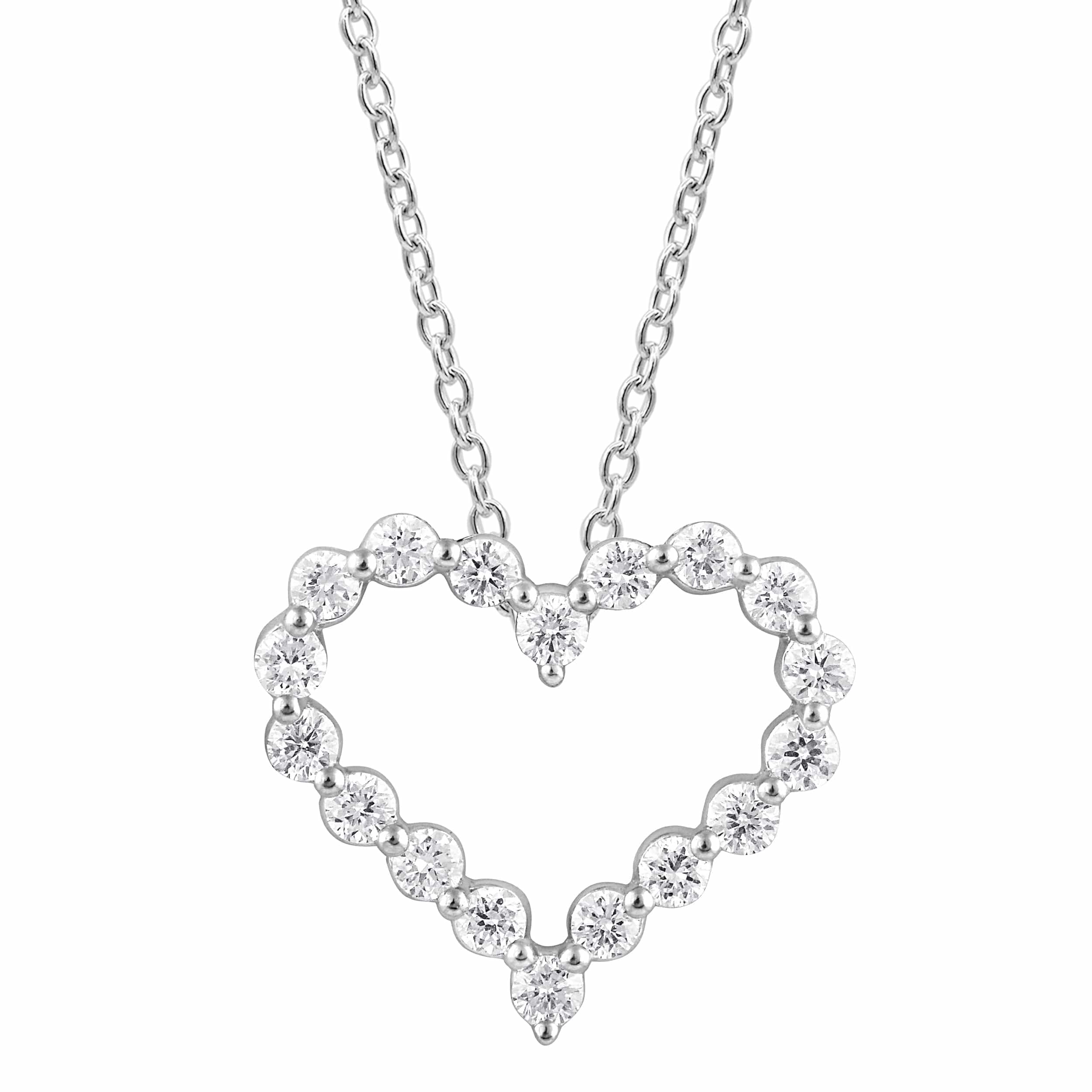 0.25 Carat Heart Lab Grown Diamond Pendant Necklace In Sterling Silver - Image 3