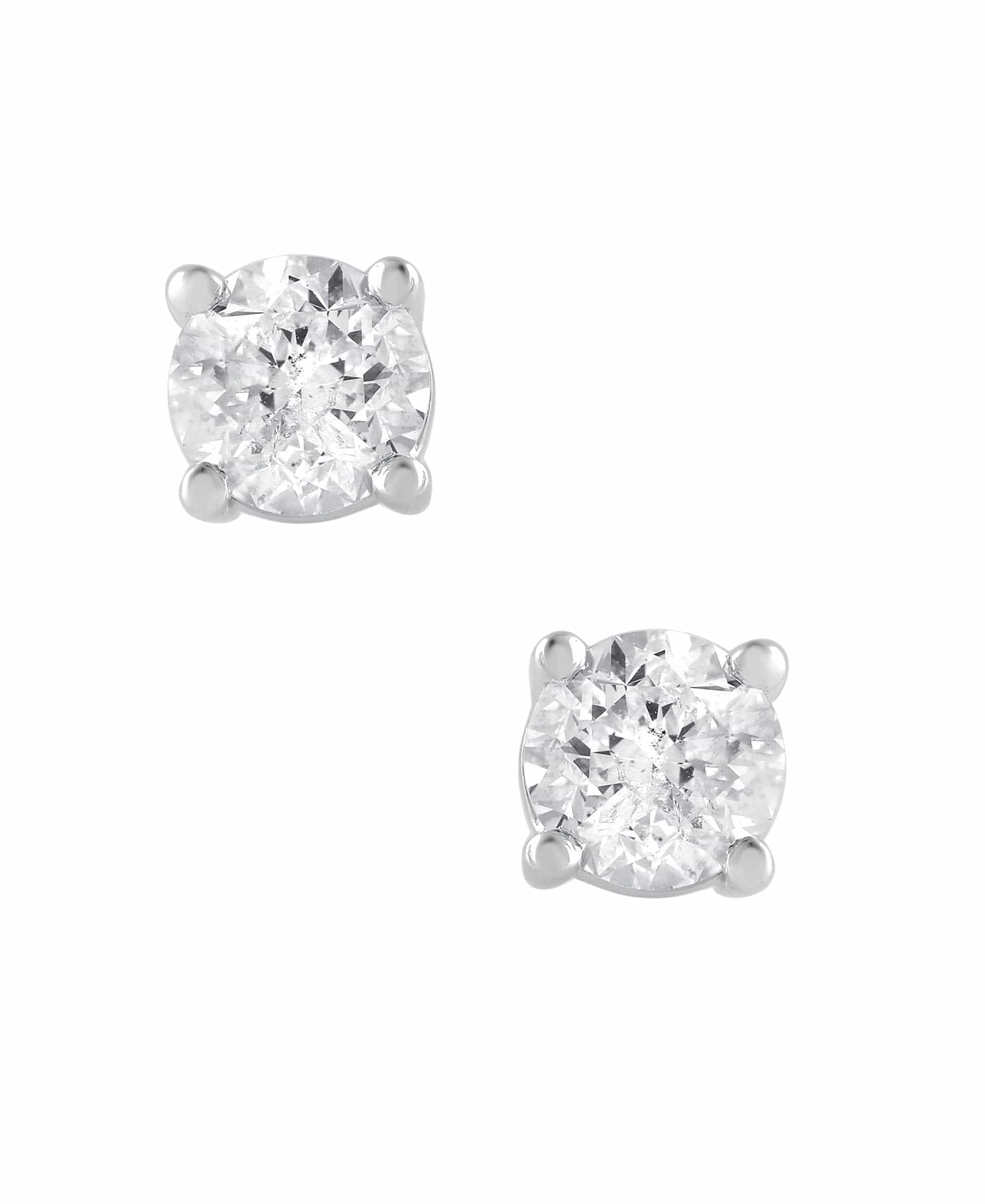 1 Carat Lab Grown Sterling Silver And Yellow Gold Plated Silver Diamond Stud Earrings - Image 4
