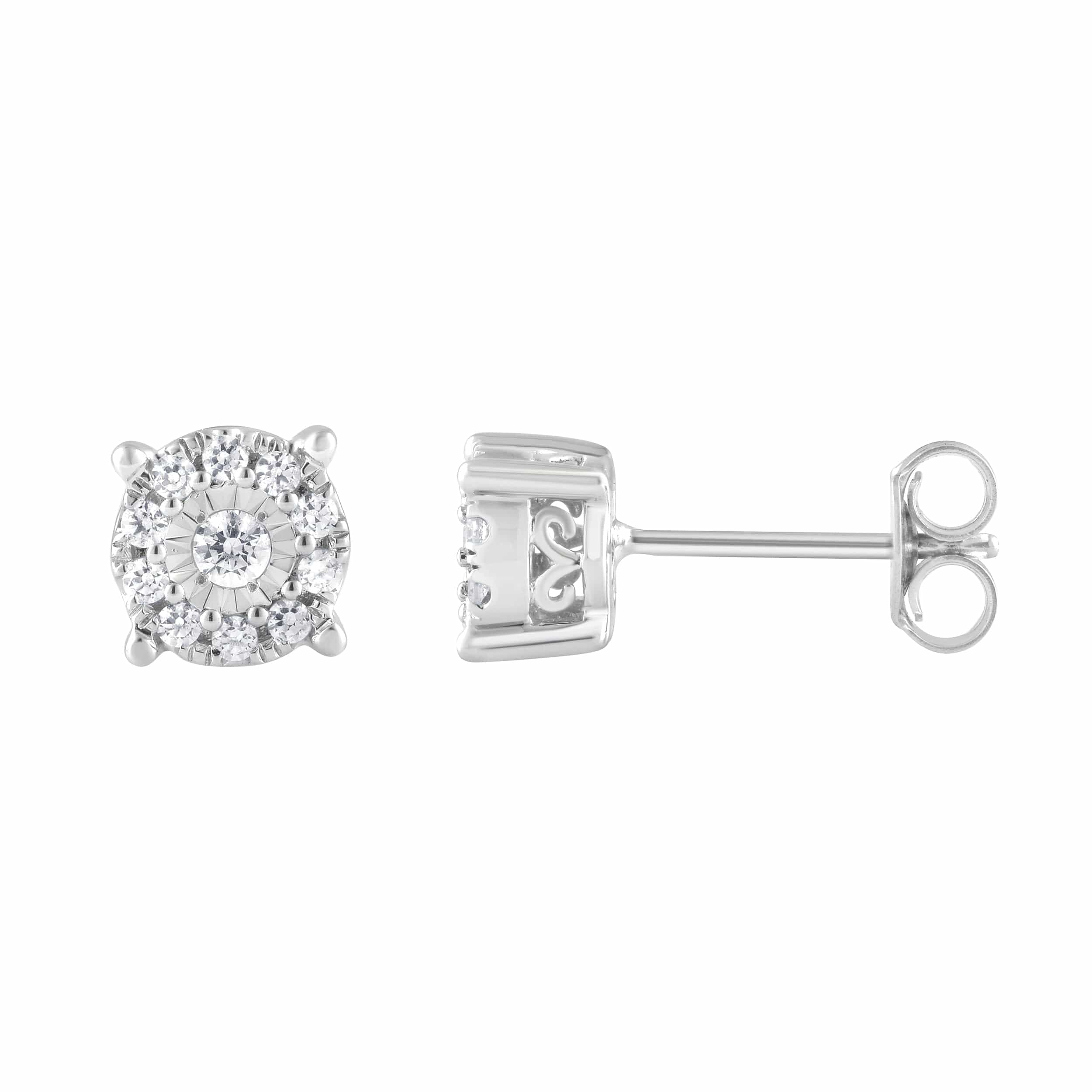 0.25 Carat Lab Grown Halo Diamond Stud Earrings