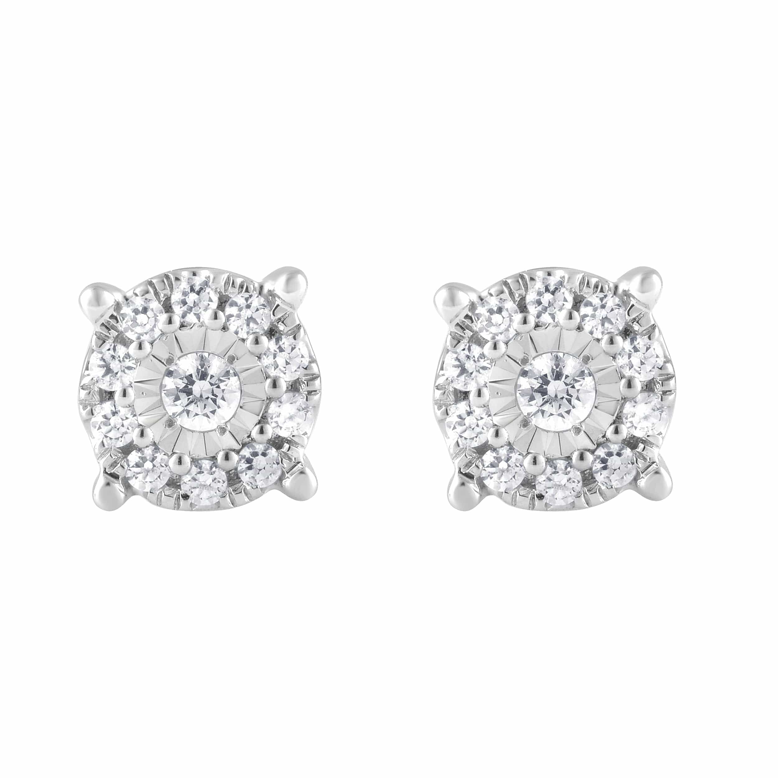 0.25 Carat Lab Grown Halo Diamond Stud Earrings - Image 2