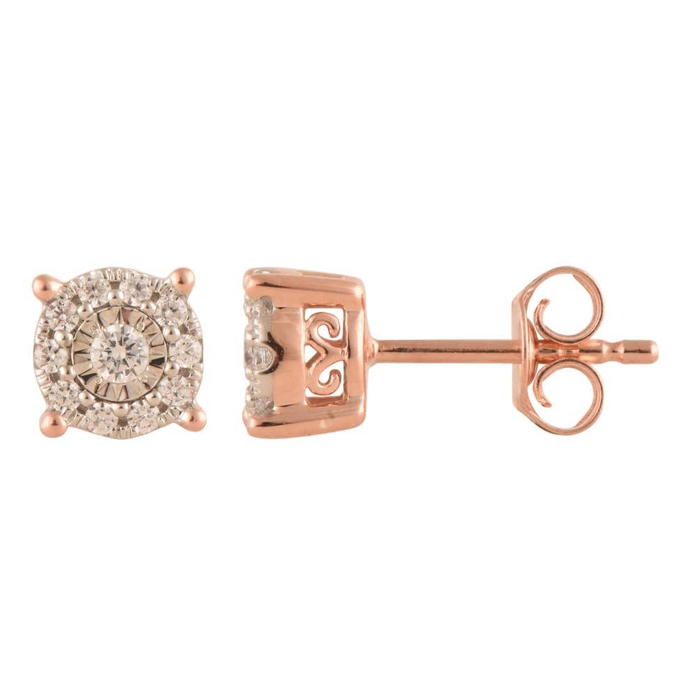 0.25 Carat Lab Grown Halo Diamond Stud Earrings - Image 5
