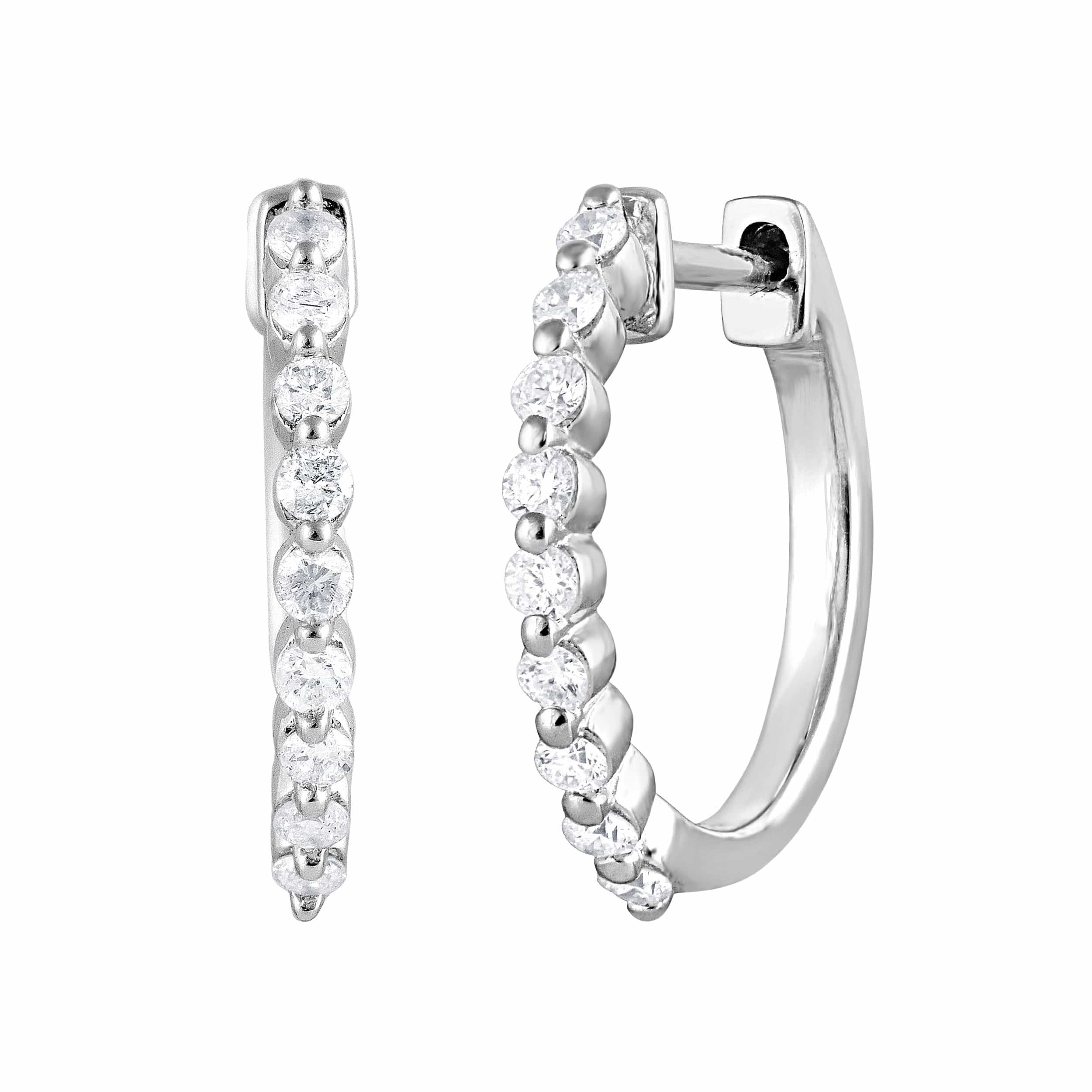 0.25 Carat Lab Grown Single Row Diamond Hoop Earrings - Image 3