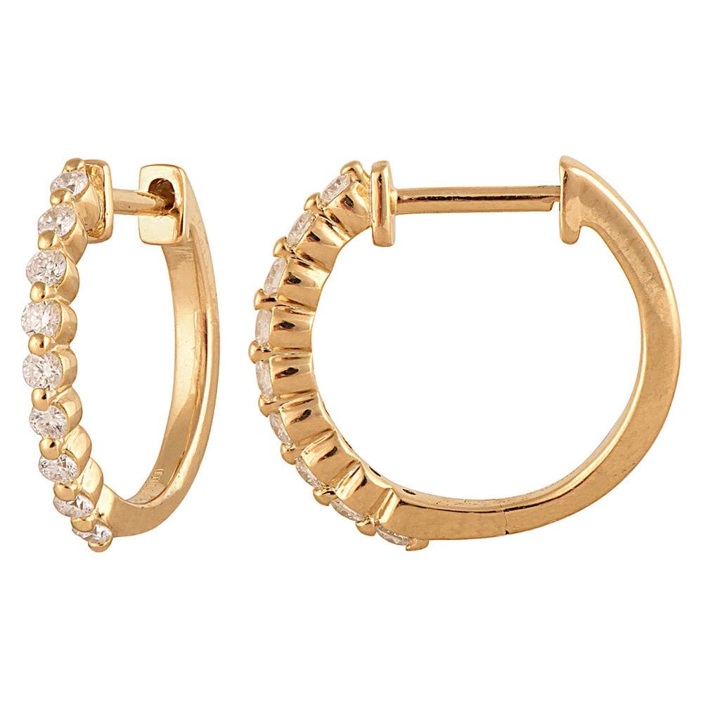 0.25 Carat Lab Grown Single Row Diamond Hoop Earrings - Image 5