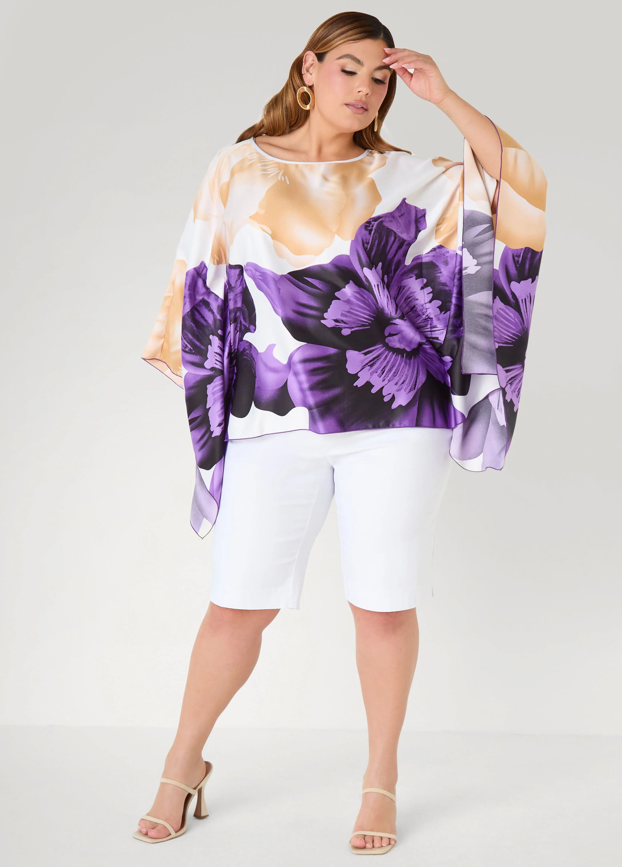 Draped Sleeve Floral Print Tunic - Image 4