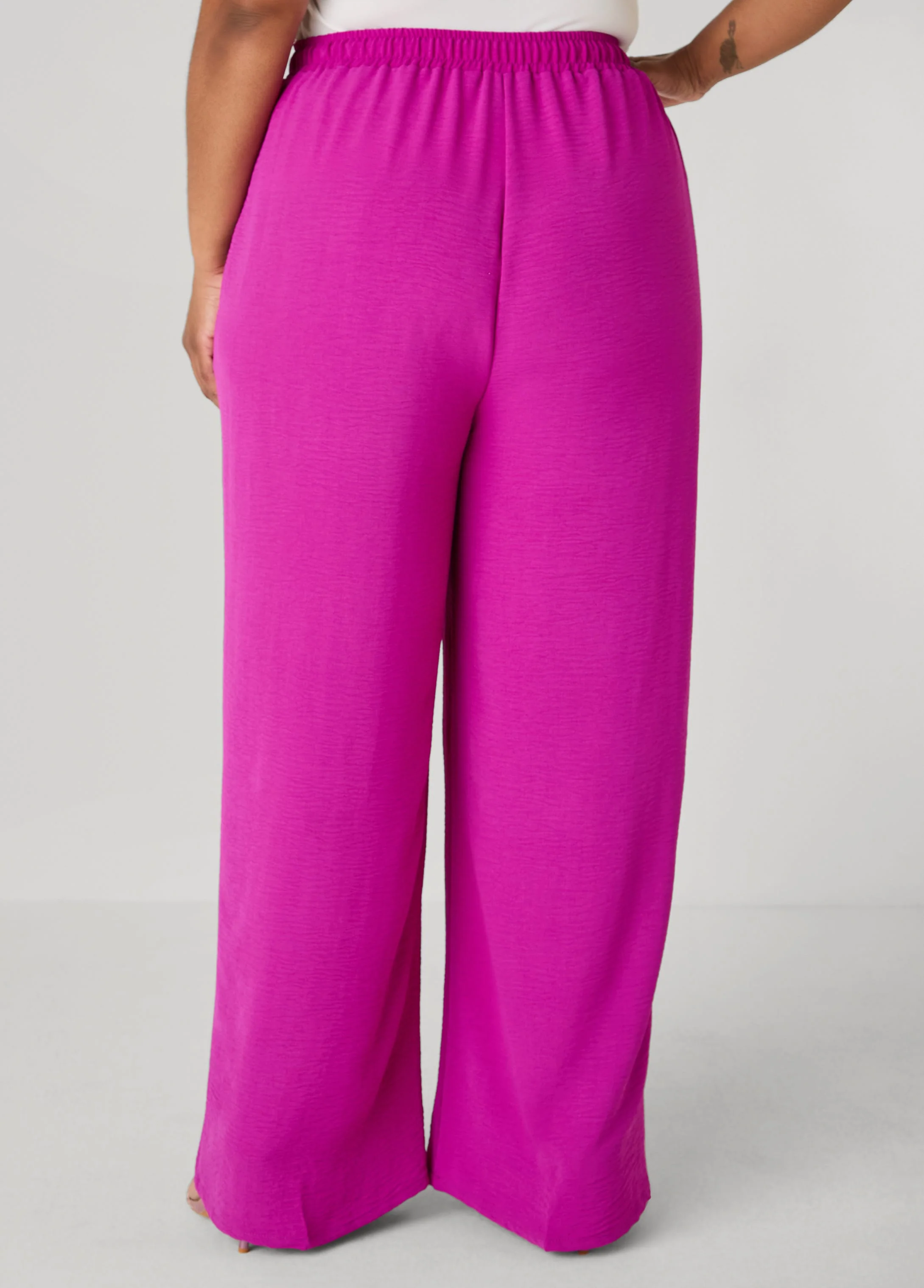 Textured Drawstring Wide Leg Pants - Image 2