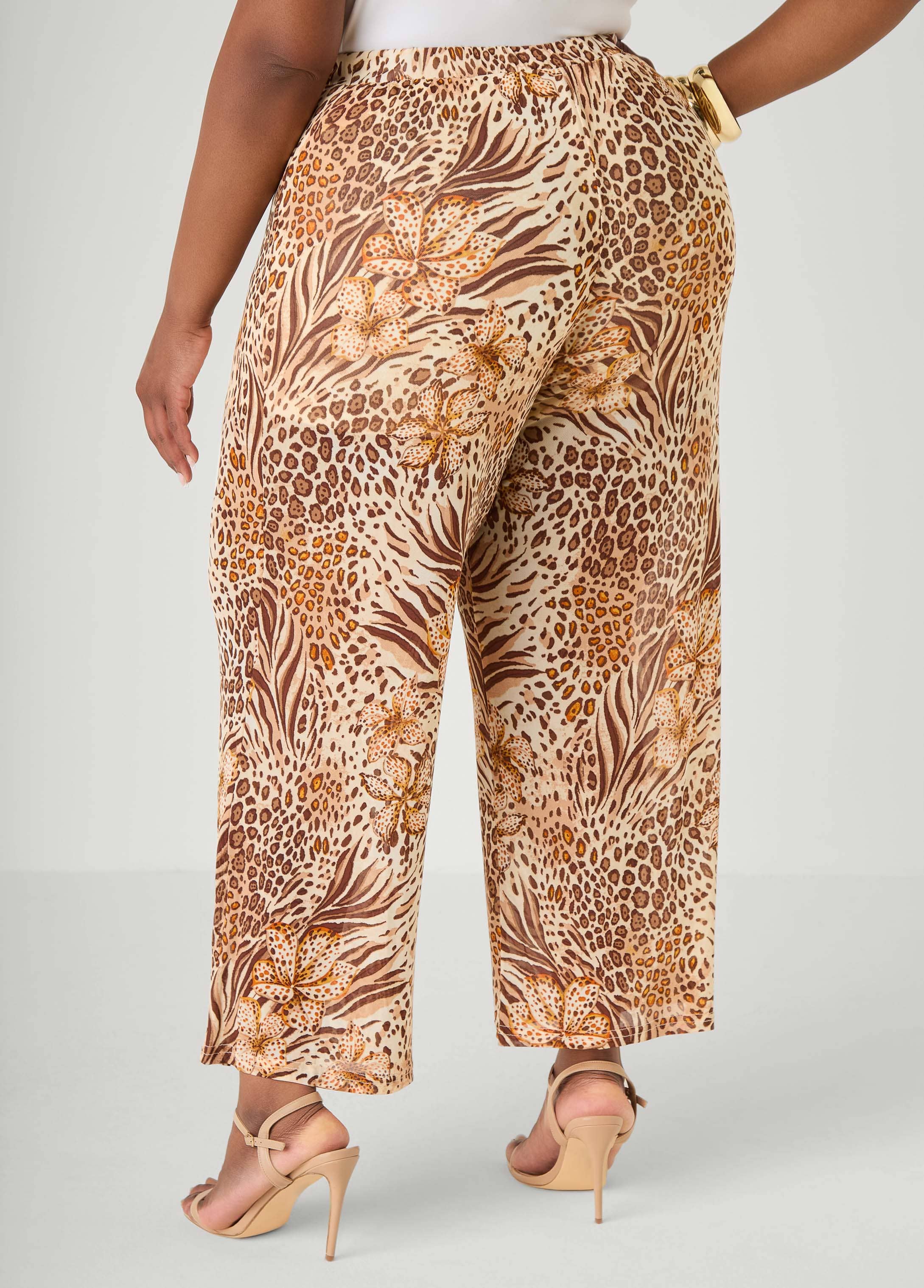Animal Print Wide Leg Pants - Image 2