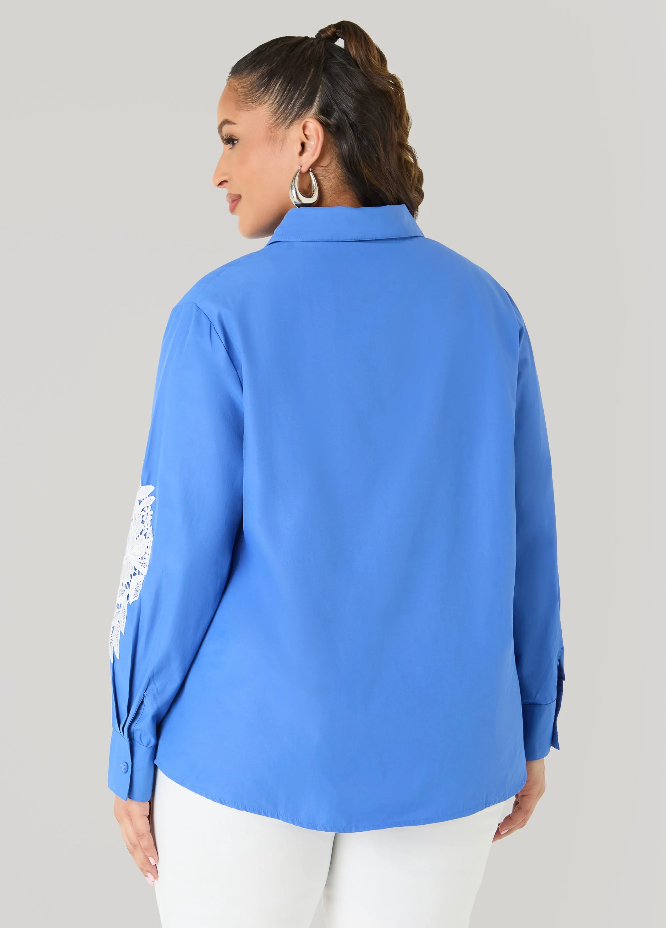 Applique Cotton Blend Shirt - Image 2
