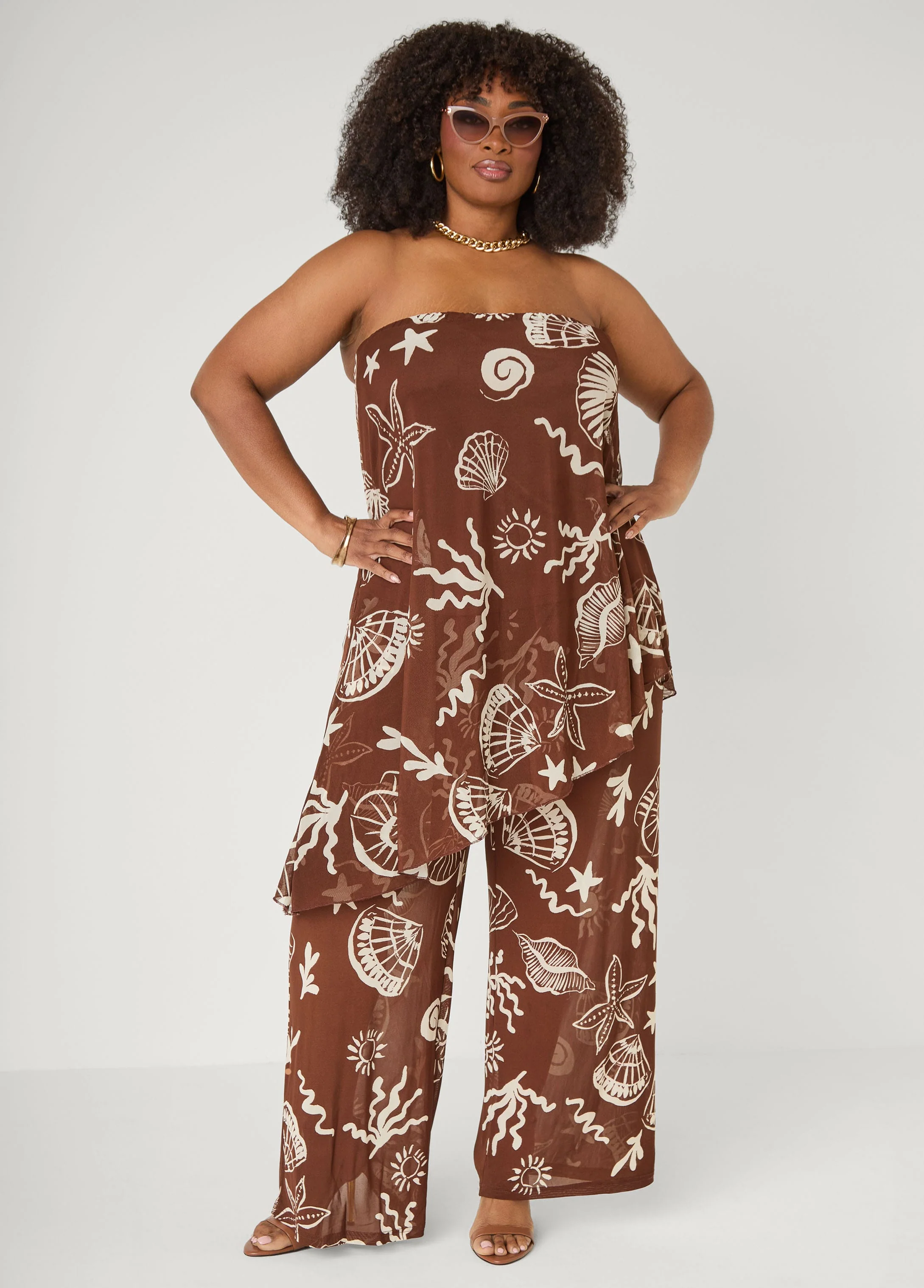 Beach Print Mesh Tube Top - Image 3