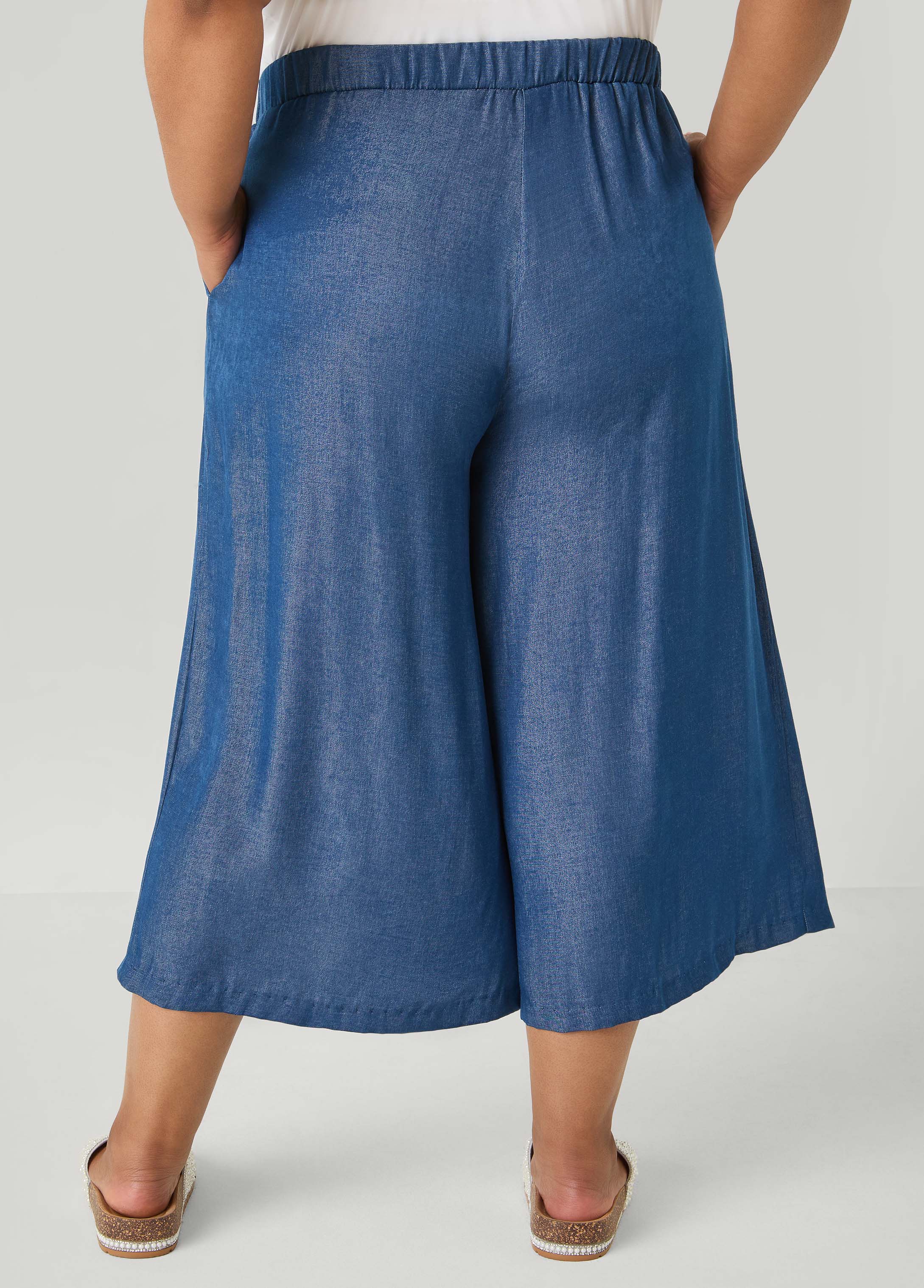 Sage Green Wide Leg Culottes - Image 2