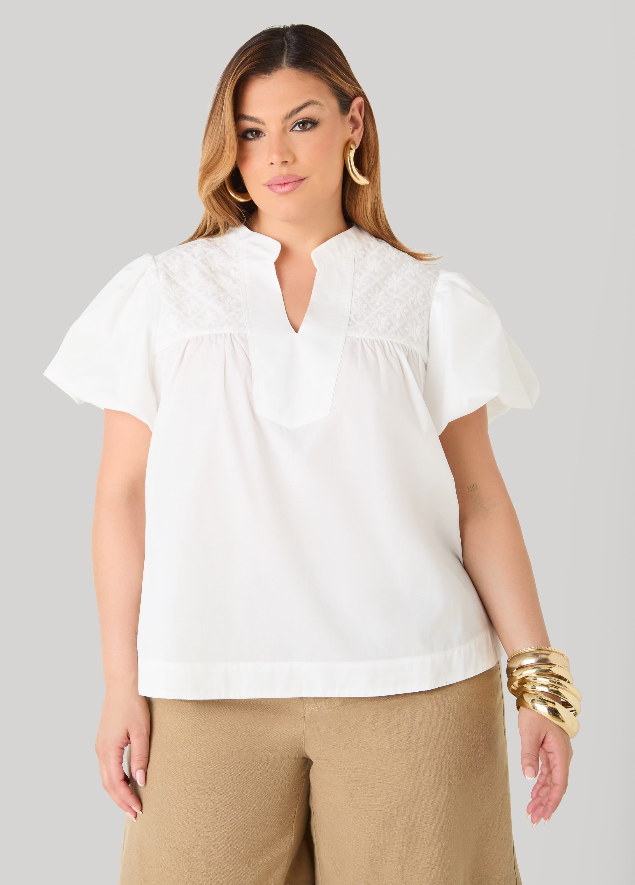 Puff Sleeve Embroidered Top - Image 5
