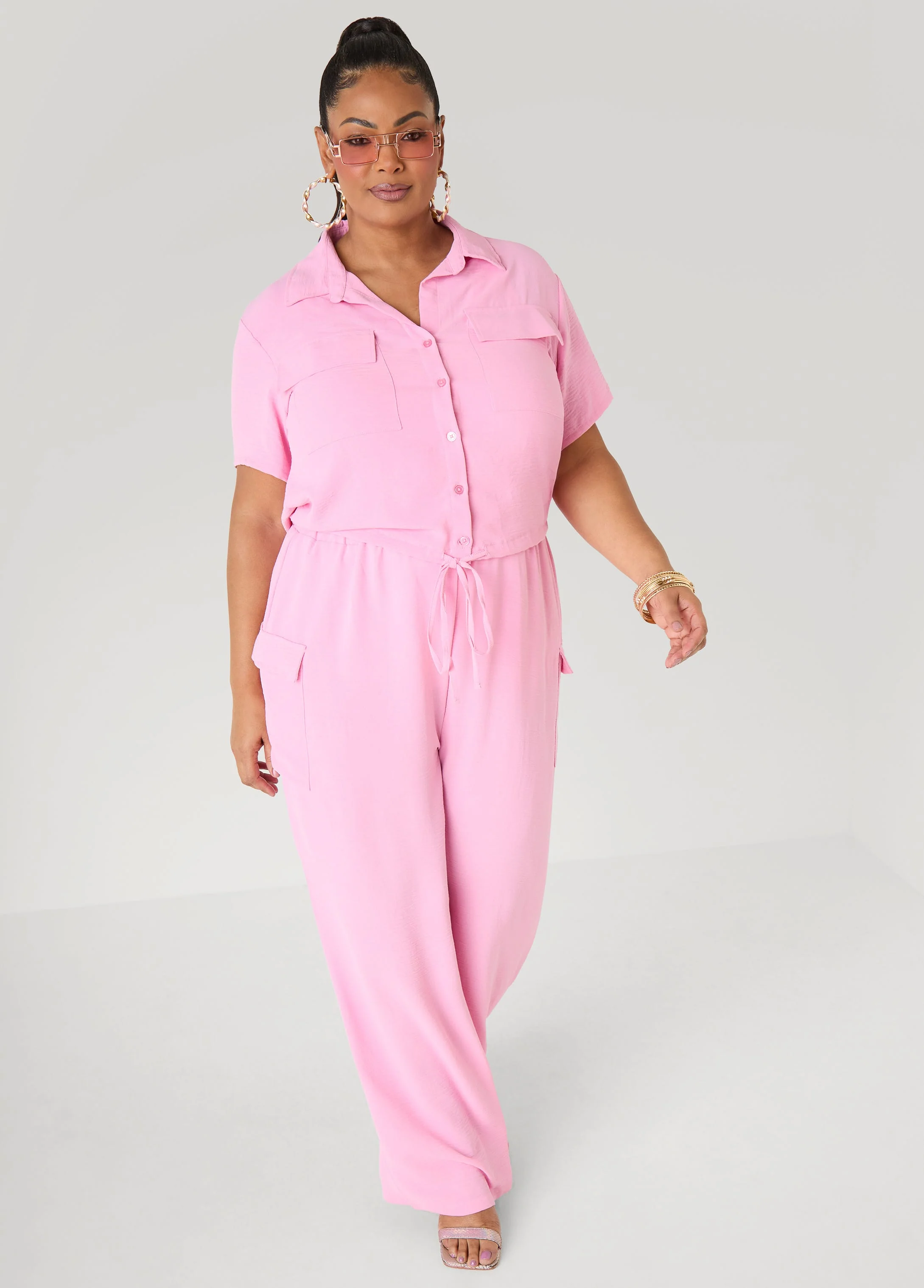 Drawstring Cropped Shirt - Image 4