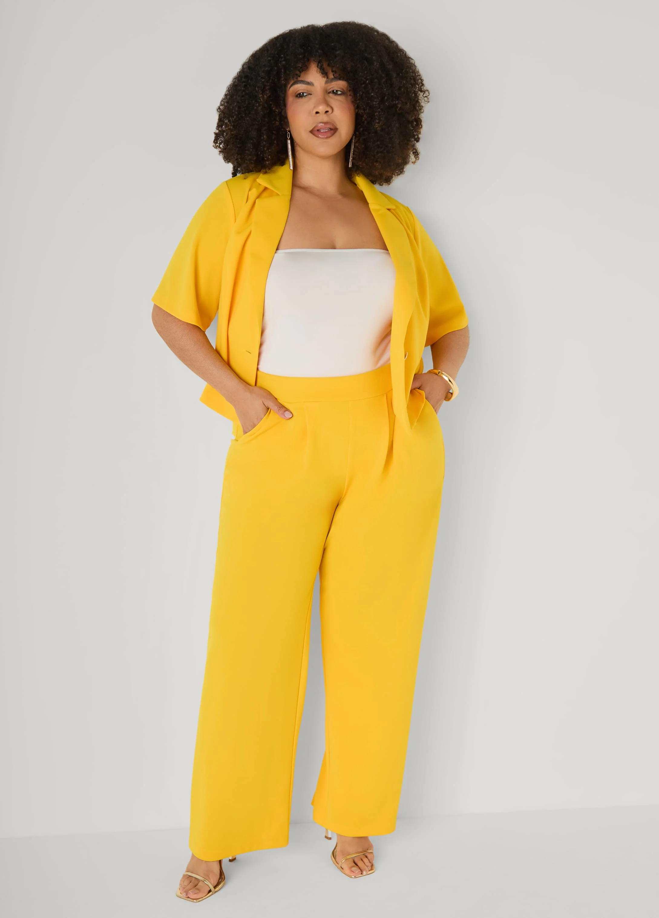 Cropped Crepe Blazer - Image 4