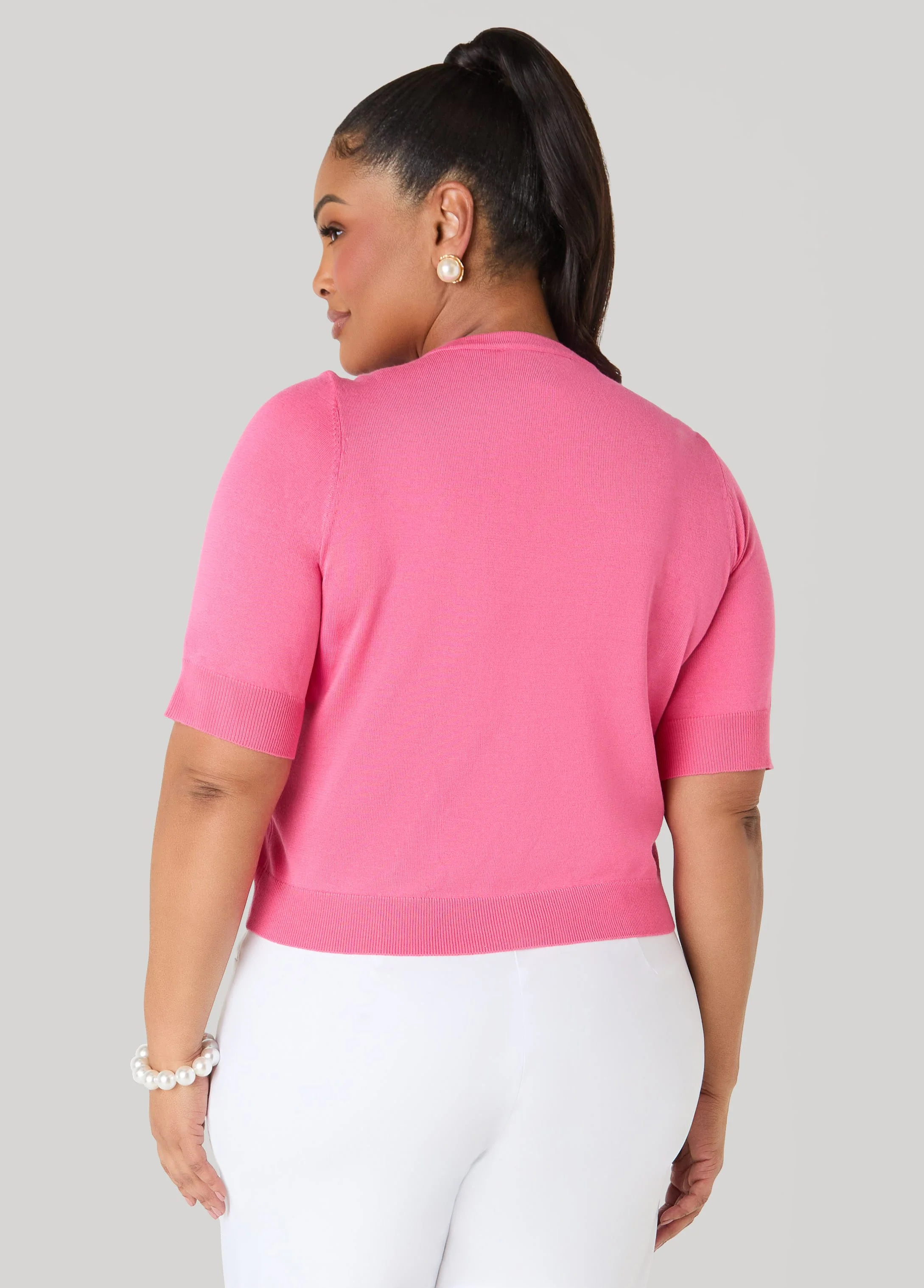 Satin Floral Applique Cardigan - Image 2