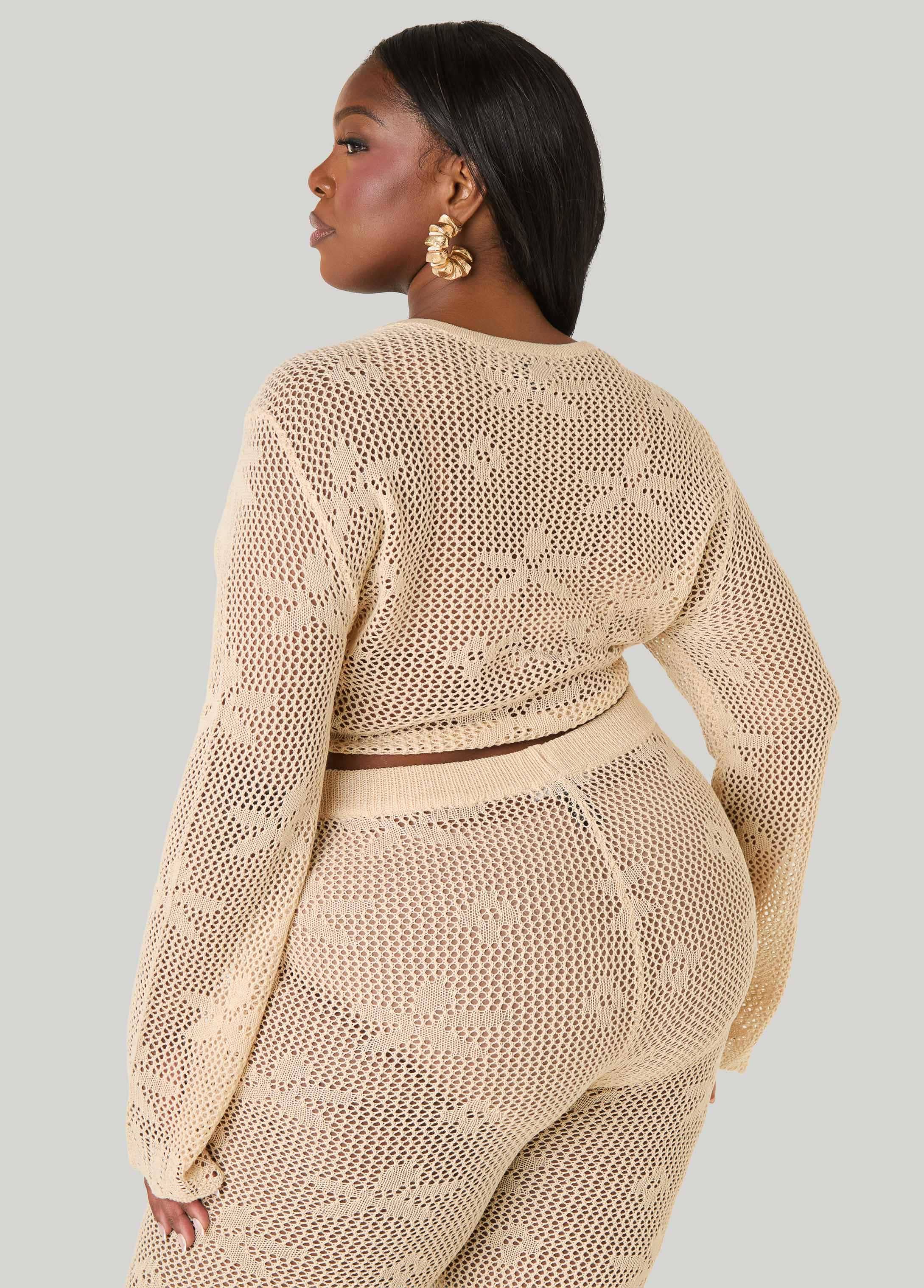 Crochet Tie Front Crop Top - Image 6