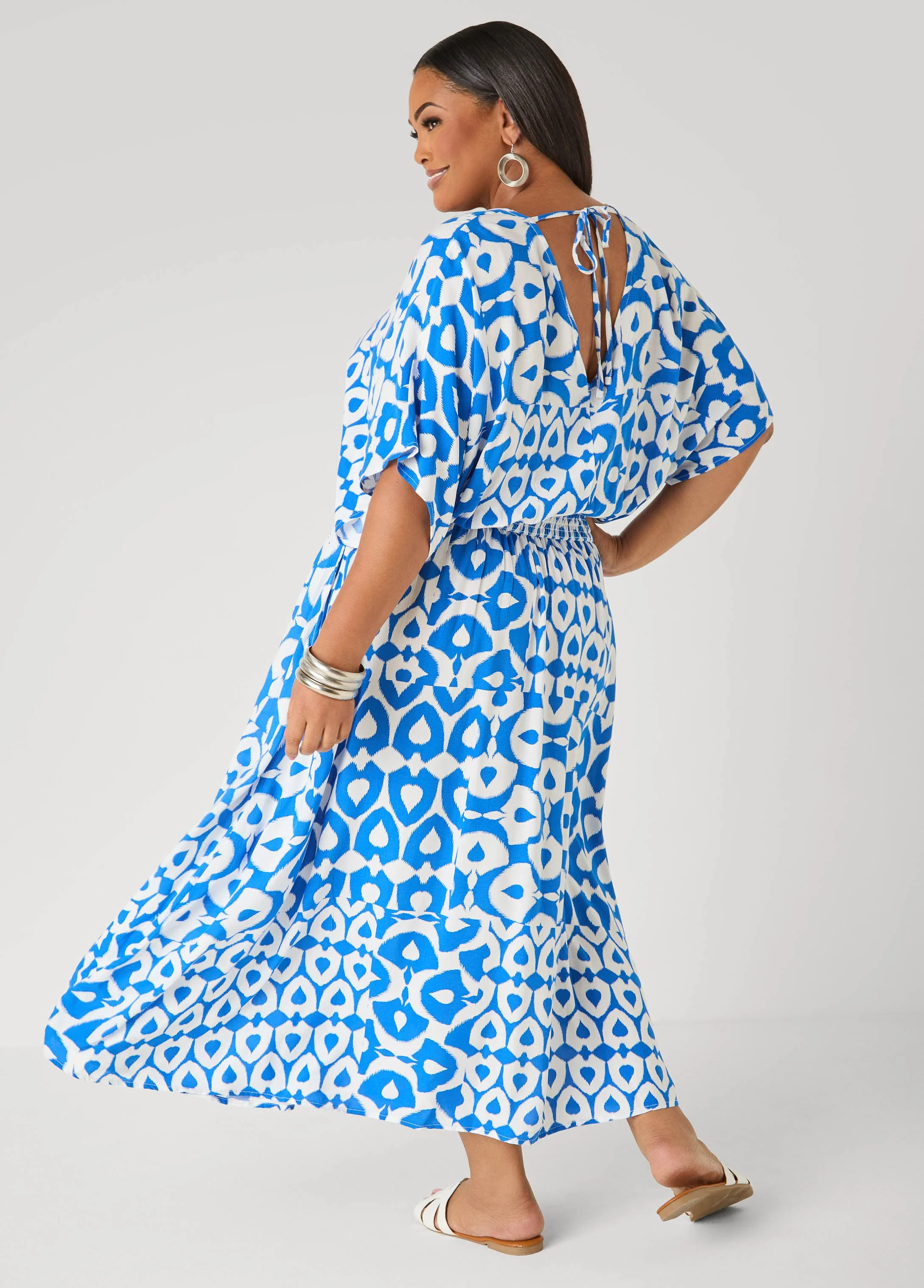 Printed Tie Back Maxi Dress - Image 2