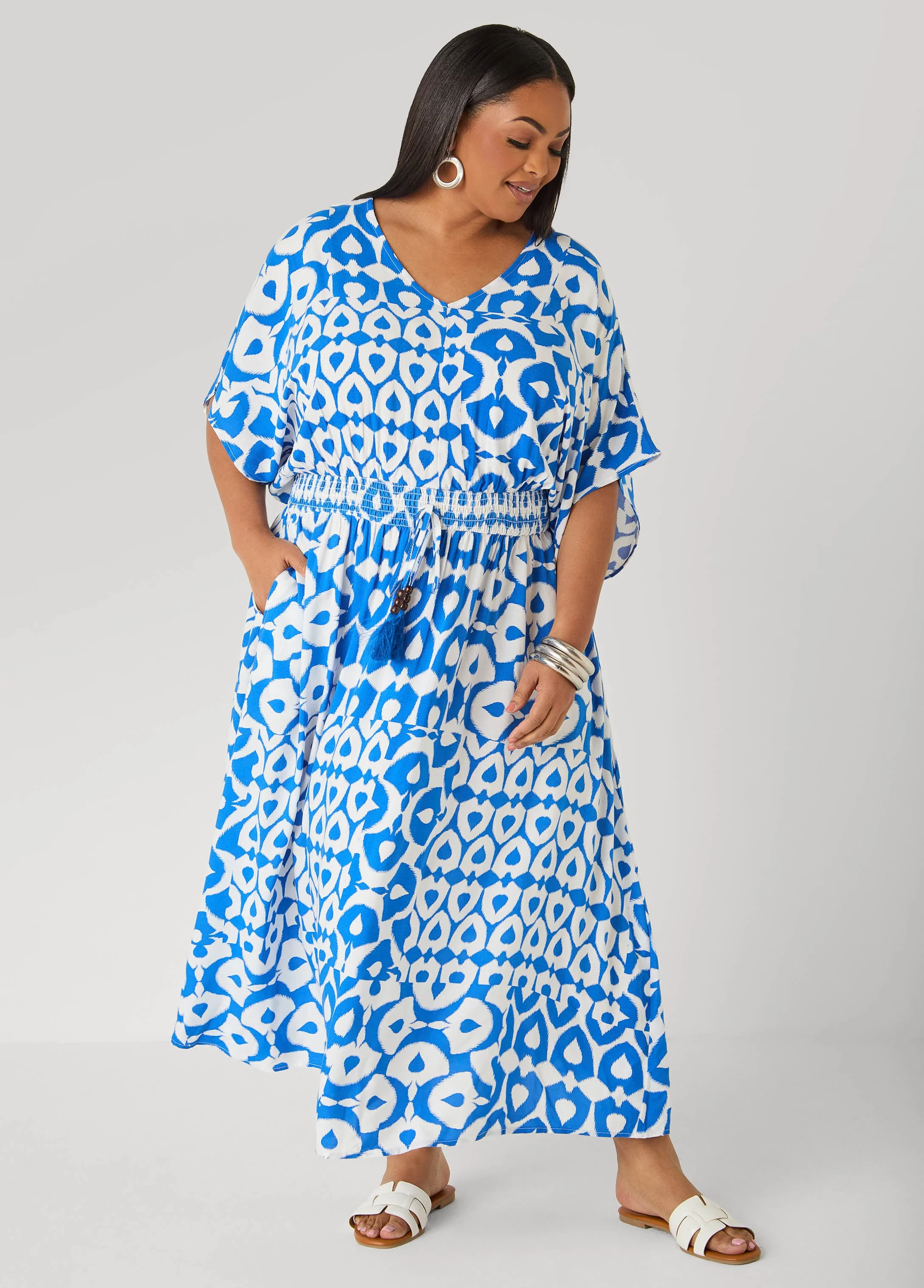 Printed Tie Back Maxi Dress - Image 4