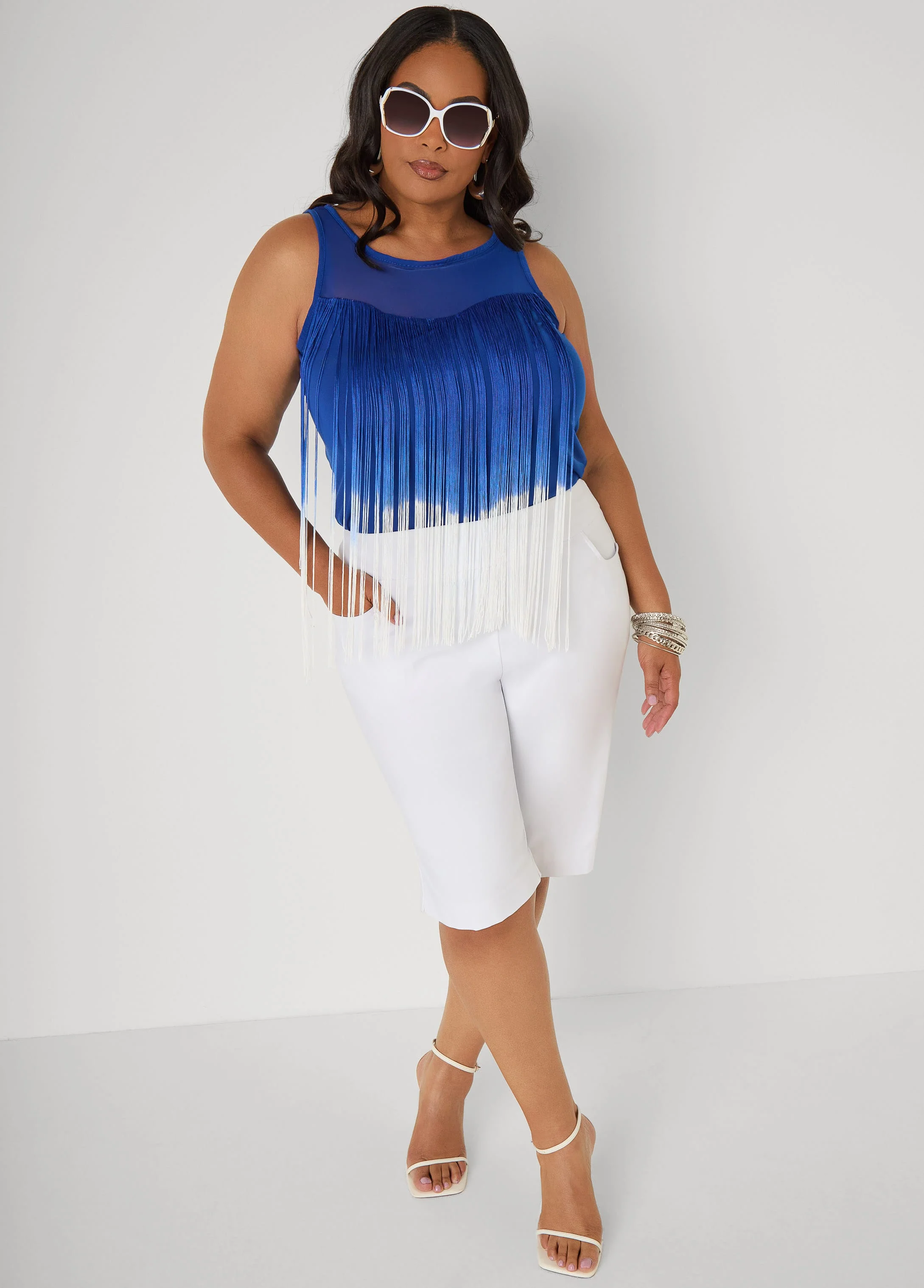 Fringed Mesh Paneled Top - Image 3