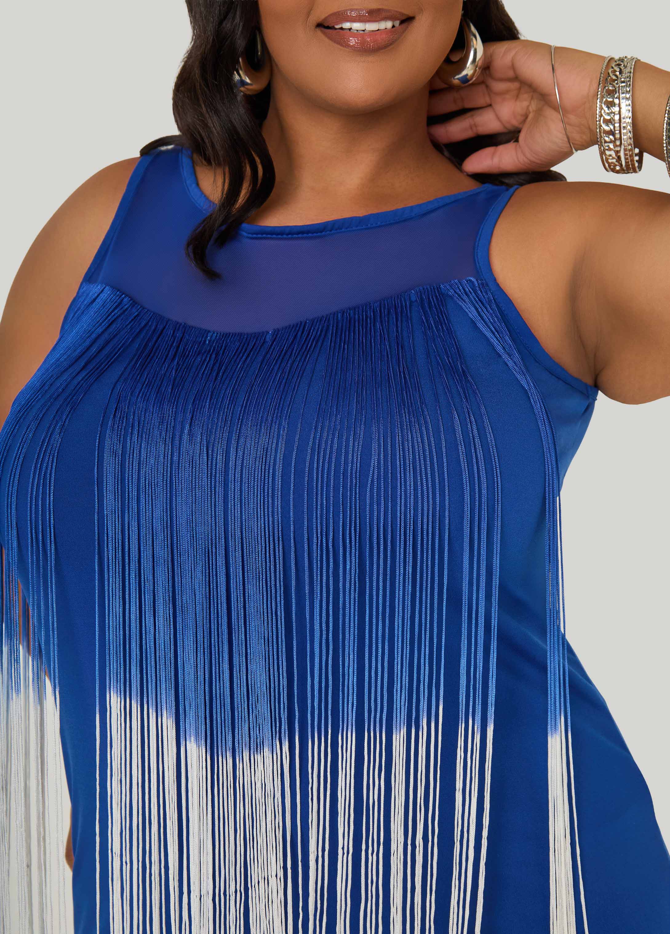 Fringed Mesh Paneled Top - Image 4