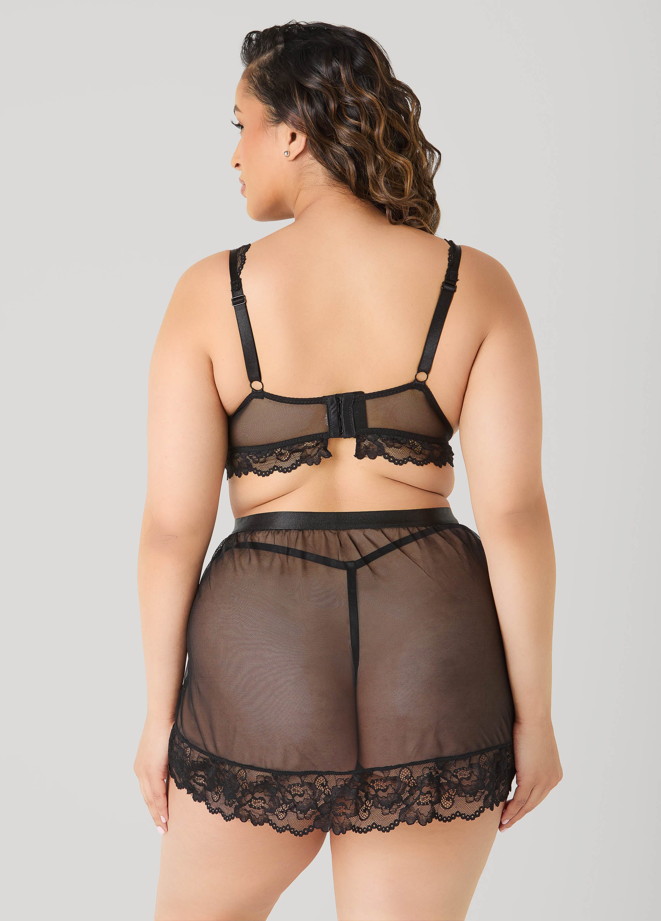 Mesh Bra And Skirt 3 Pc Set - Image 2