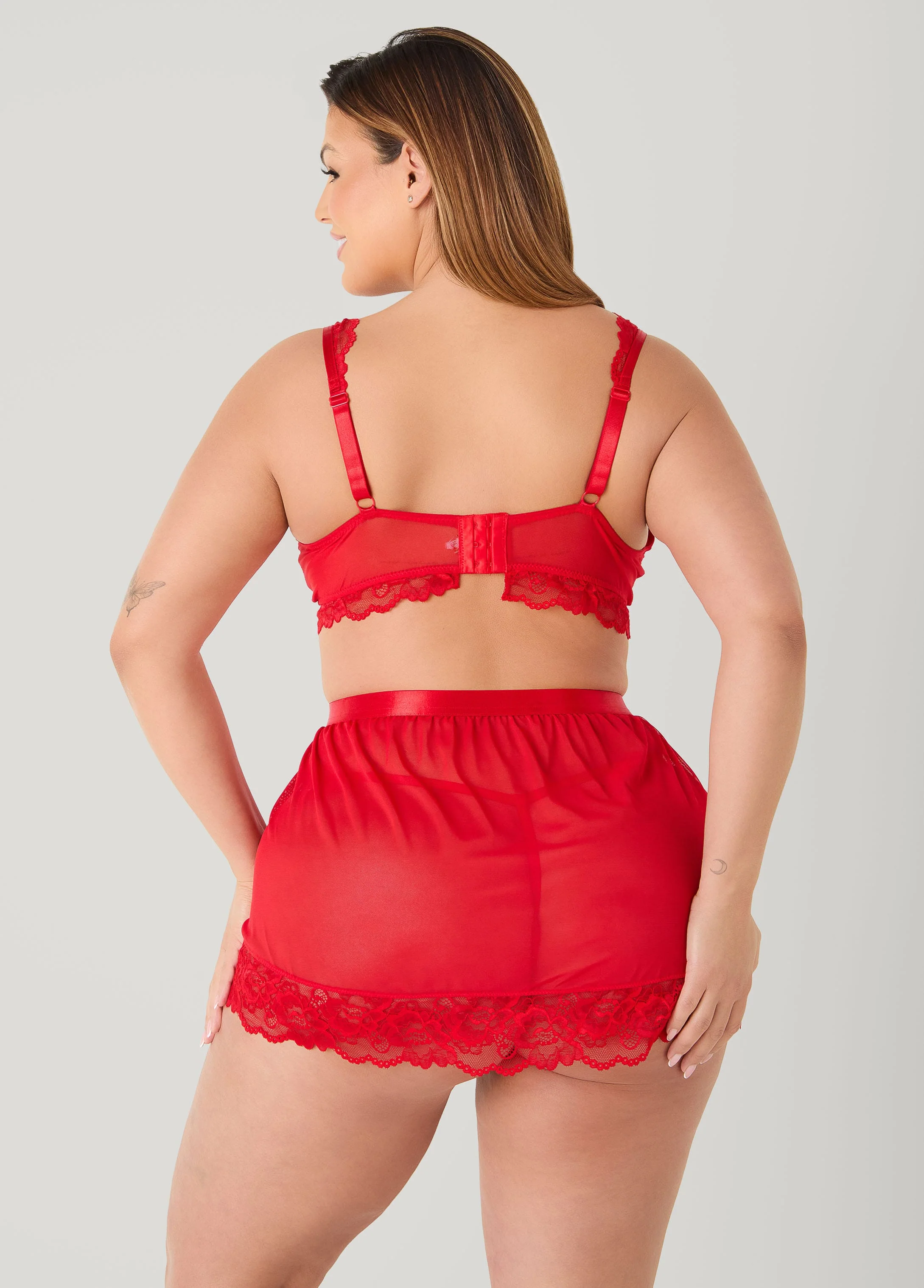 Mesh Bra And Skirt 3 Pc Set - Image 7