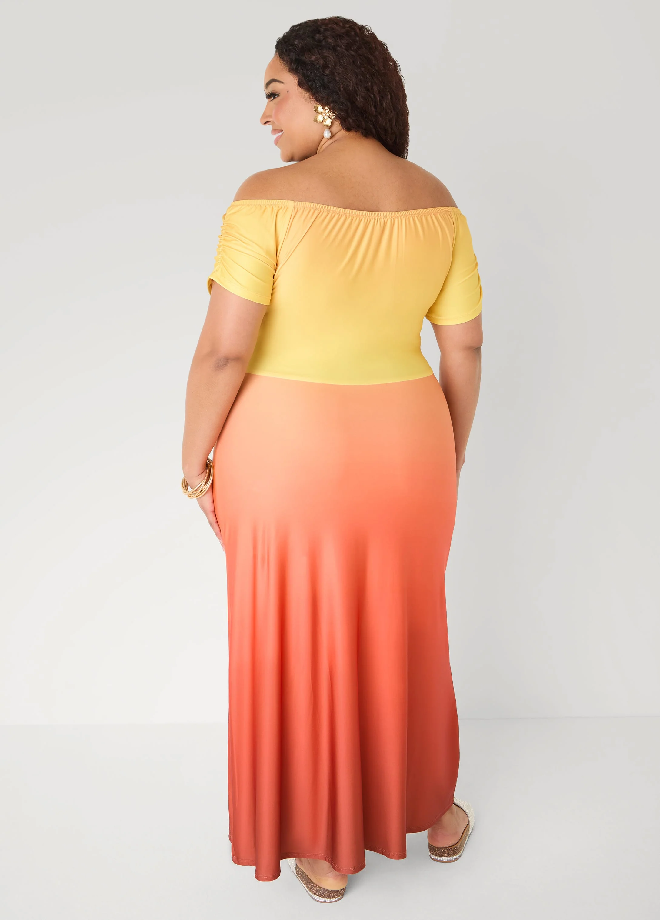Tall Ombre Off The Shoulder Maxi Dress - Image 2