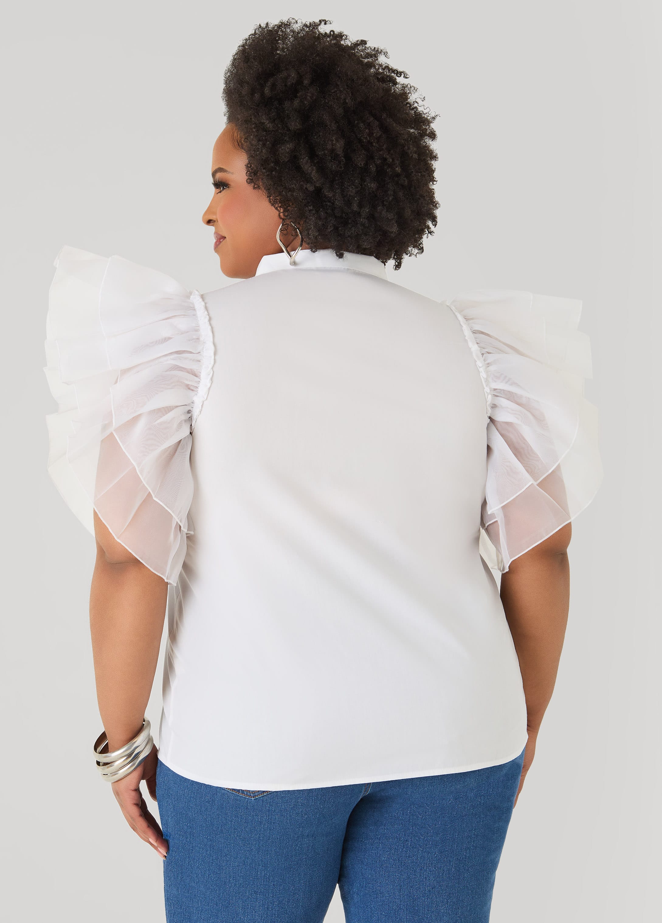 Organza Sleeved Faith Shirt - Image 2