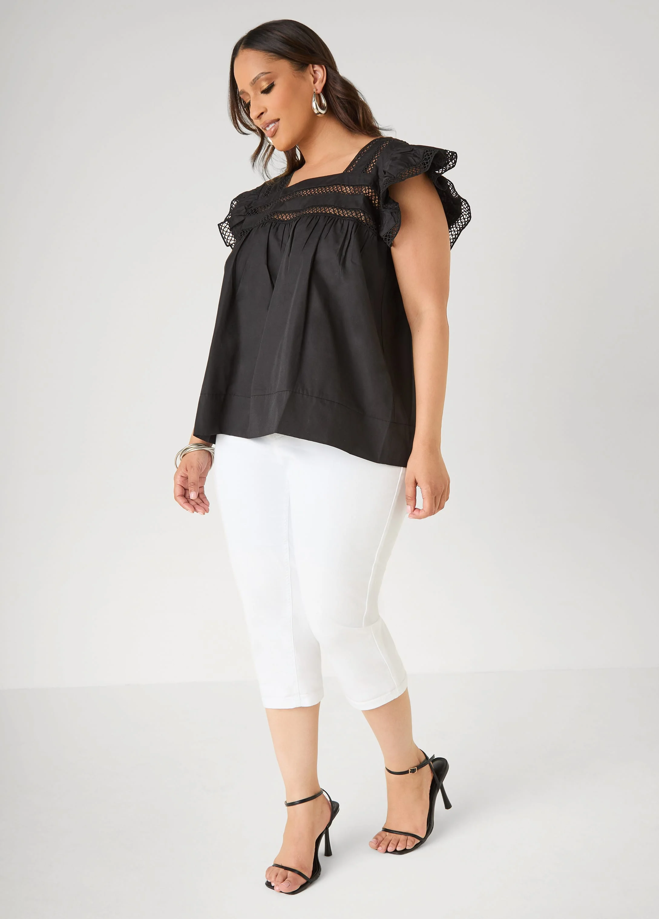 Lattice Trimmed Poplin Shirt - Image 15